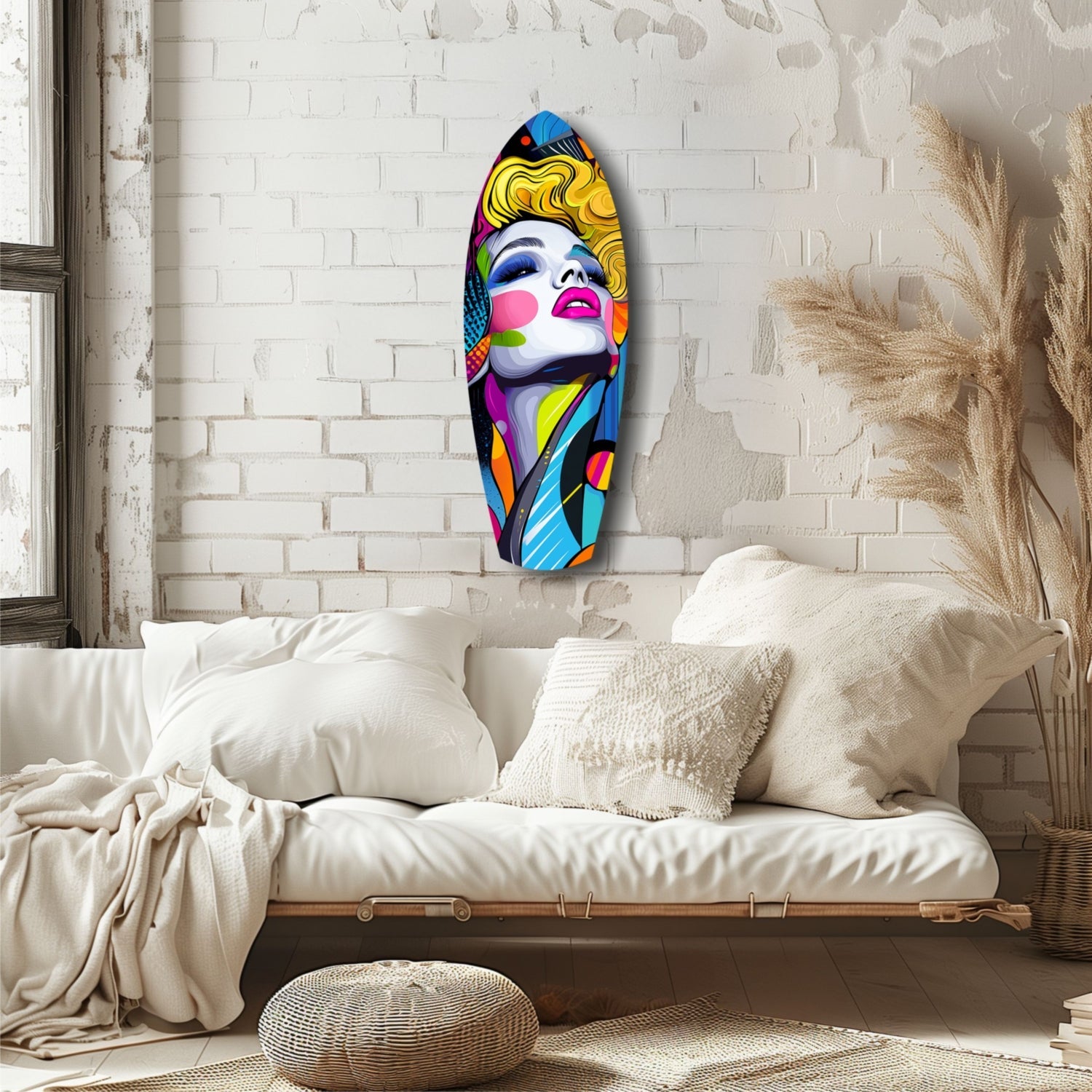 Vintage Woman Glass Wall Art