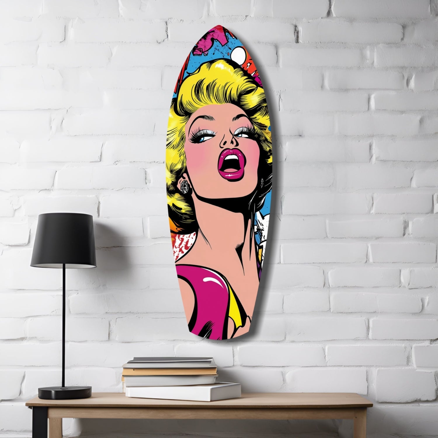 Blonde Starlet Popart Glass Wall Art