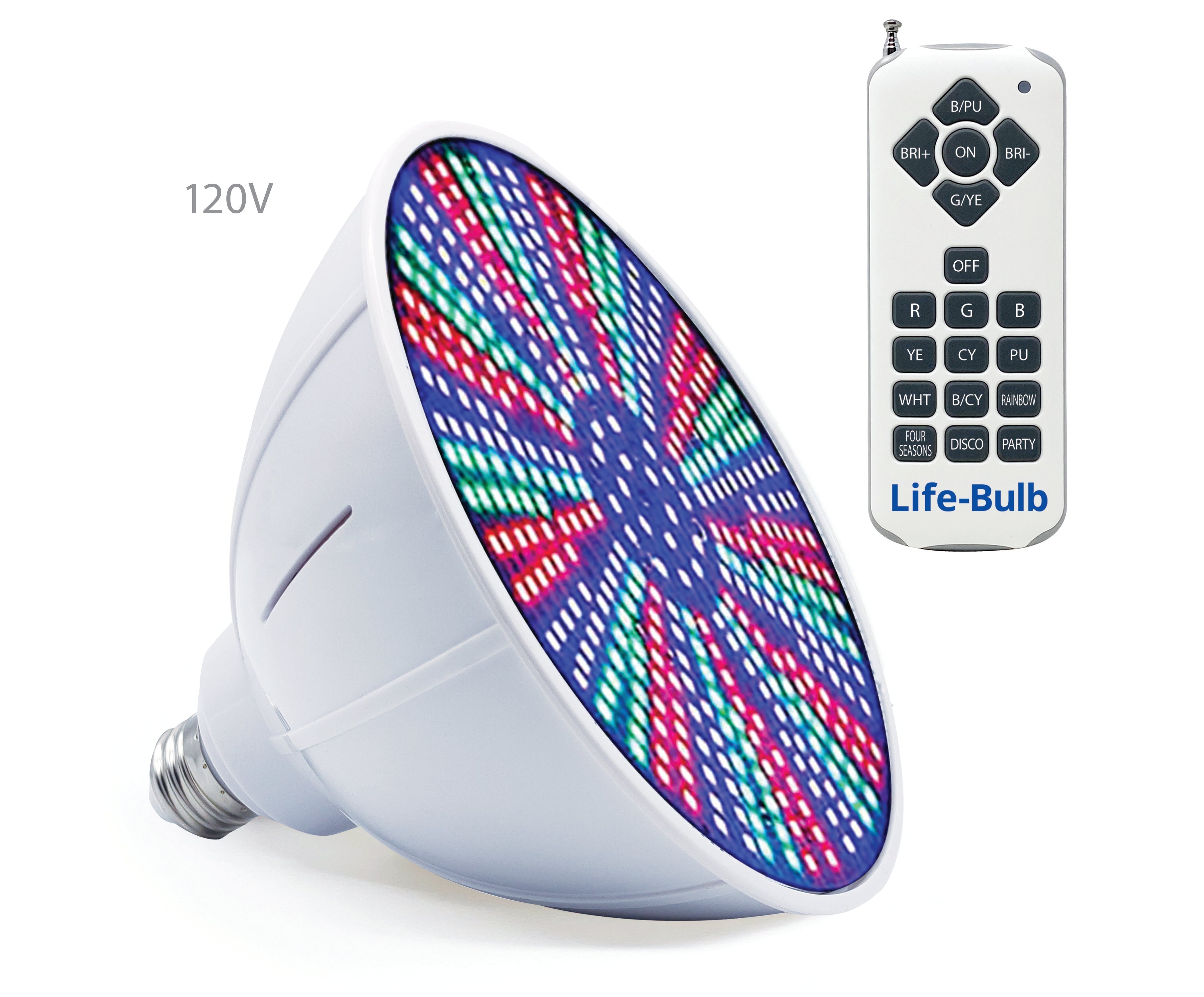 Life-Bulb Color LED Pool Replacement Bulb (E26 Base) | Replaces Pentair Amerlite & Hayward AstroLite (120V) | Lifetime Replacement Program