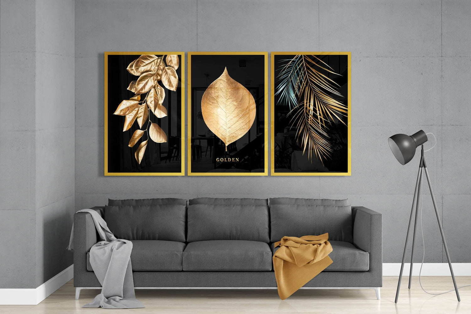 Golden Mega Glass Wall Art