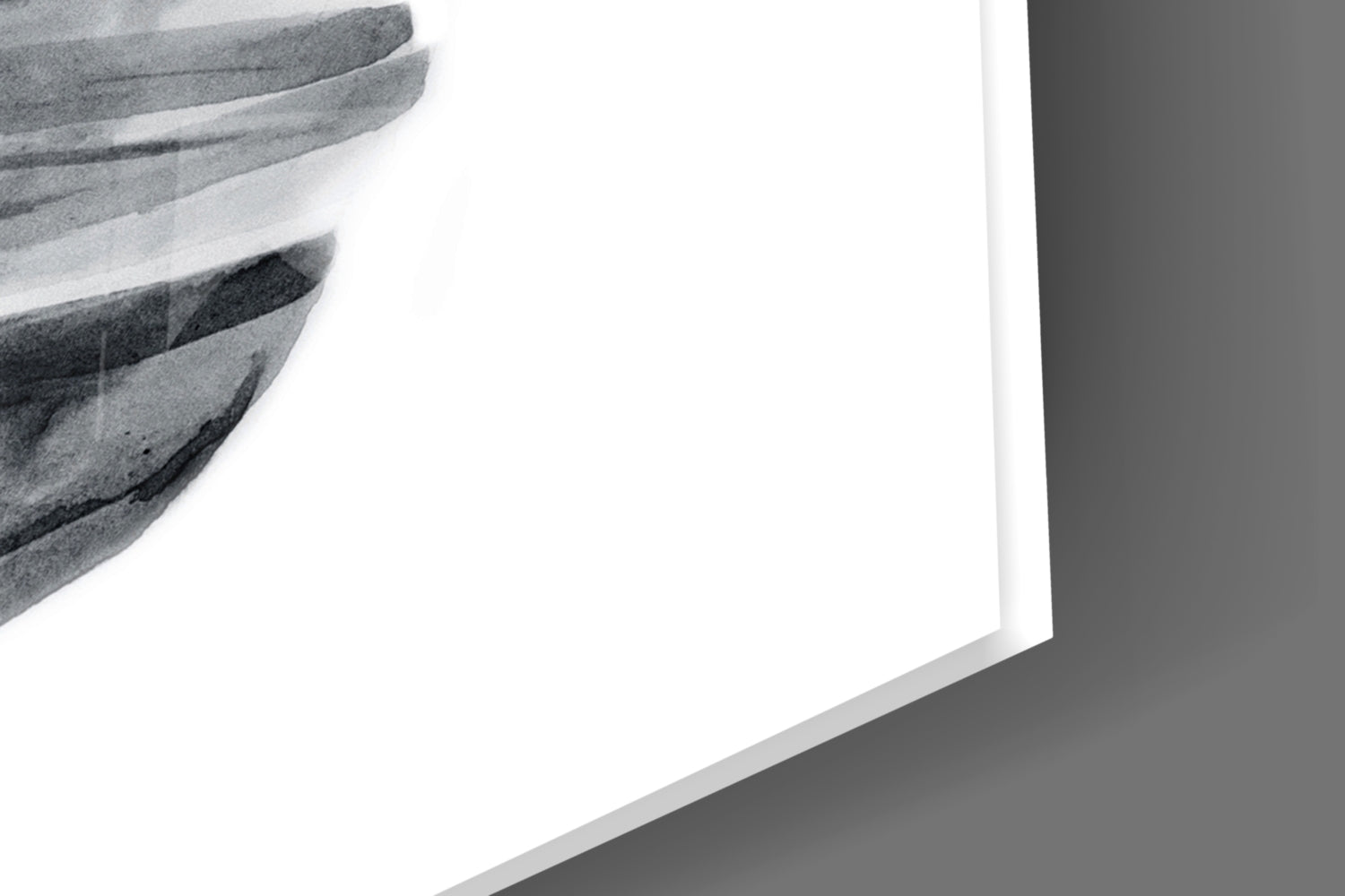 Monochrome Banana Leaf Glass Wall Art