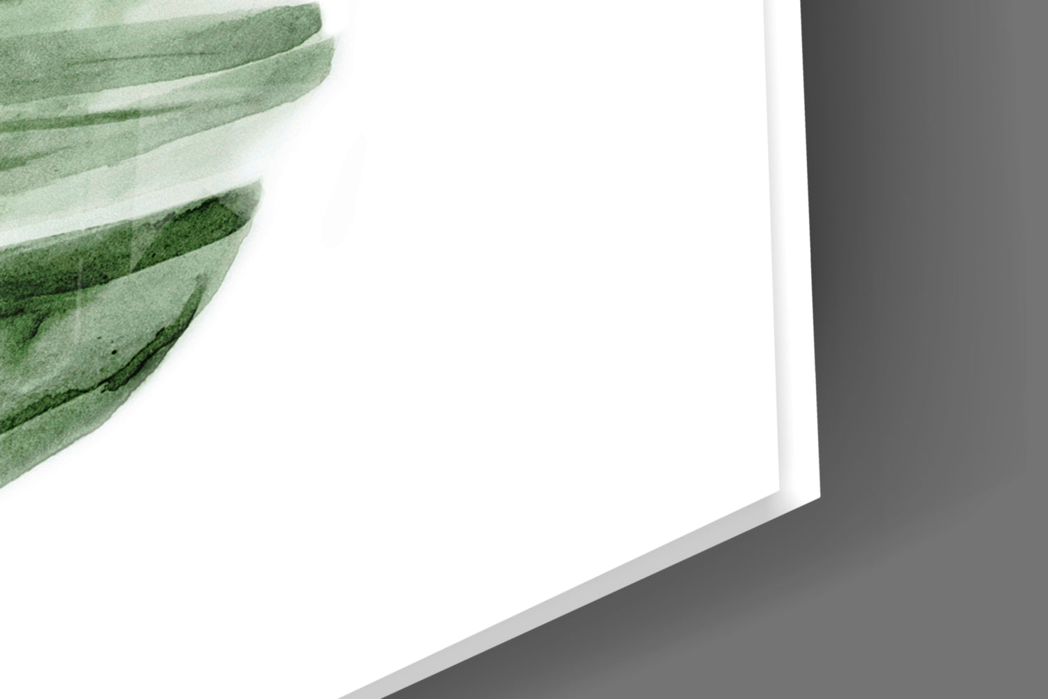 Green Watercolor Banana Leaf Glass Wall Art