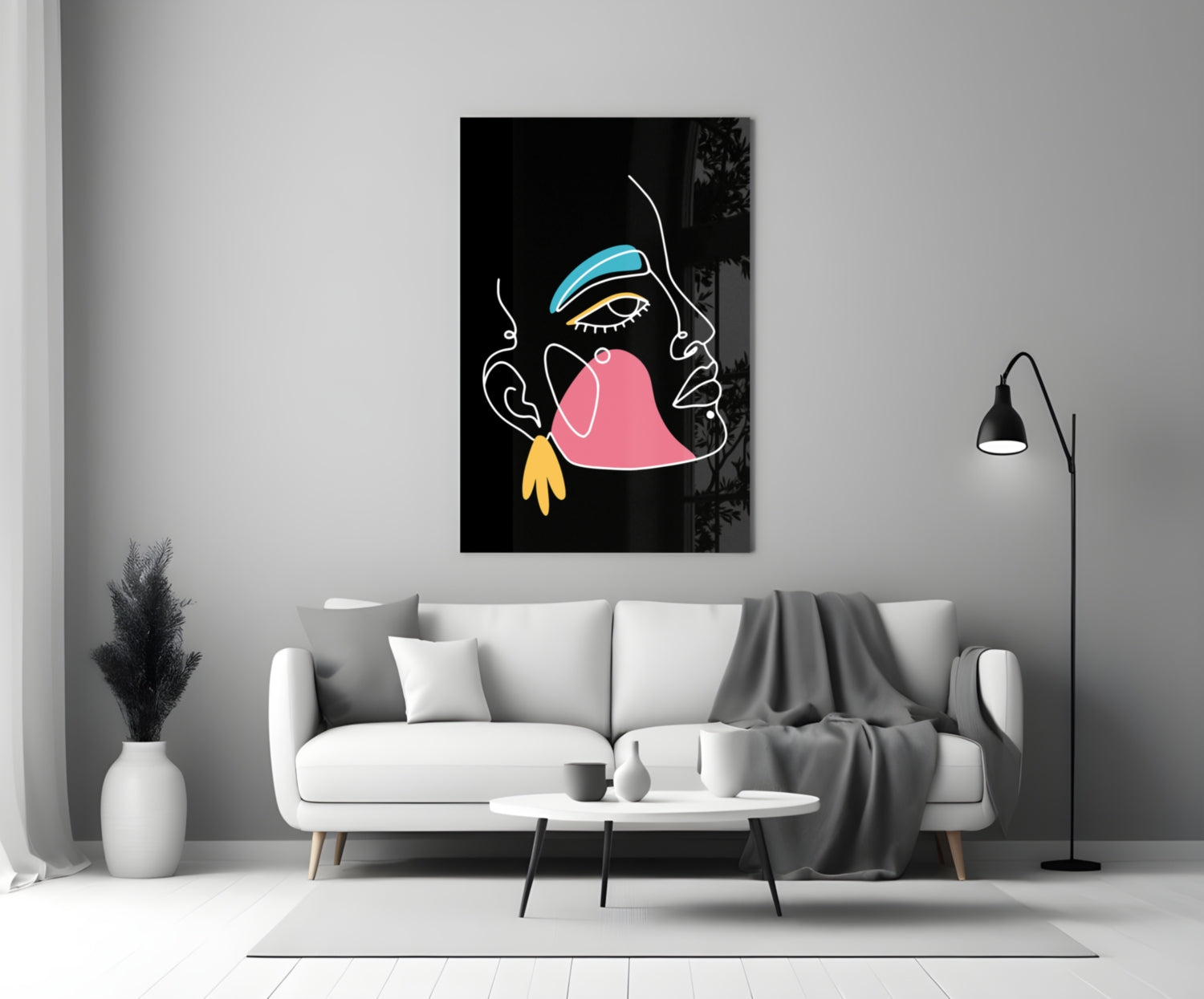 Blue Brow Side Profile Glass Wall Art