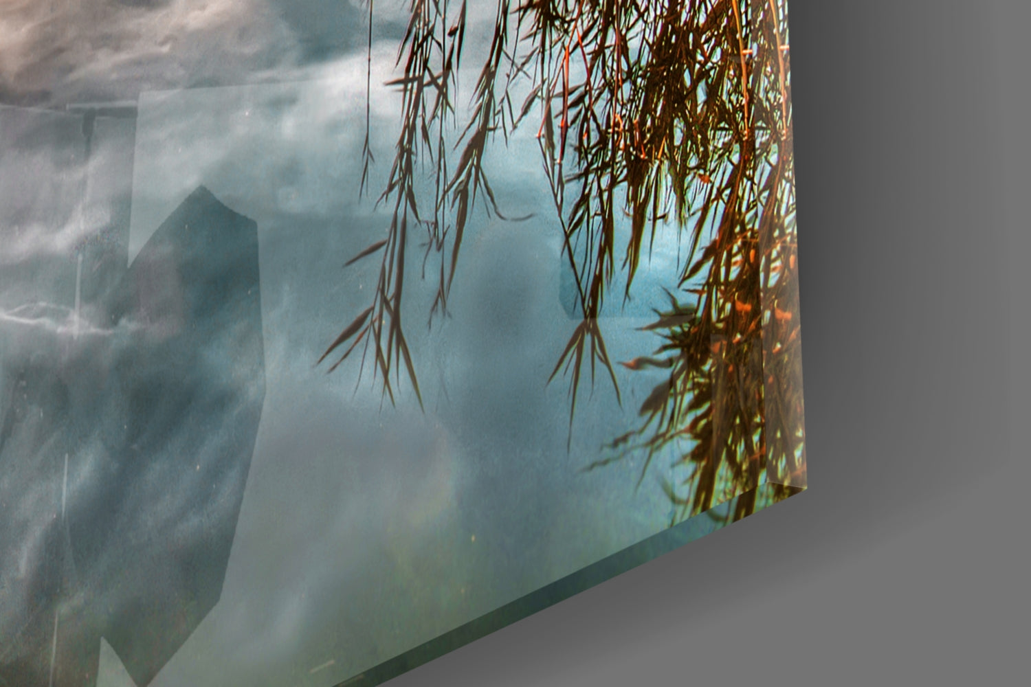 Teal Sky Jetty Sunset Glass Wall Art