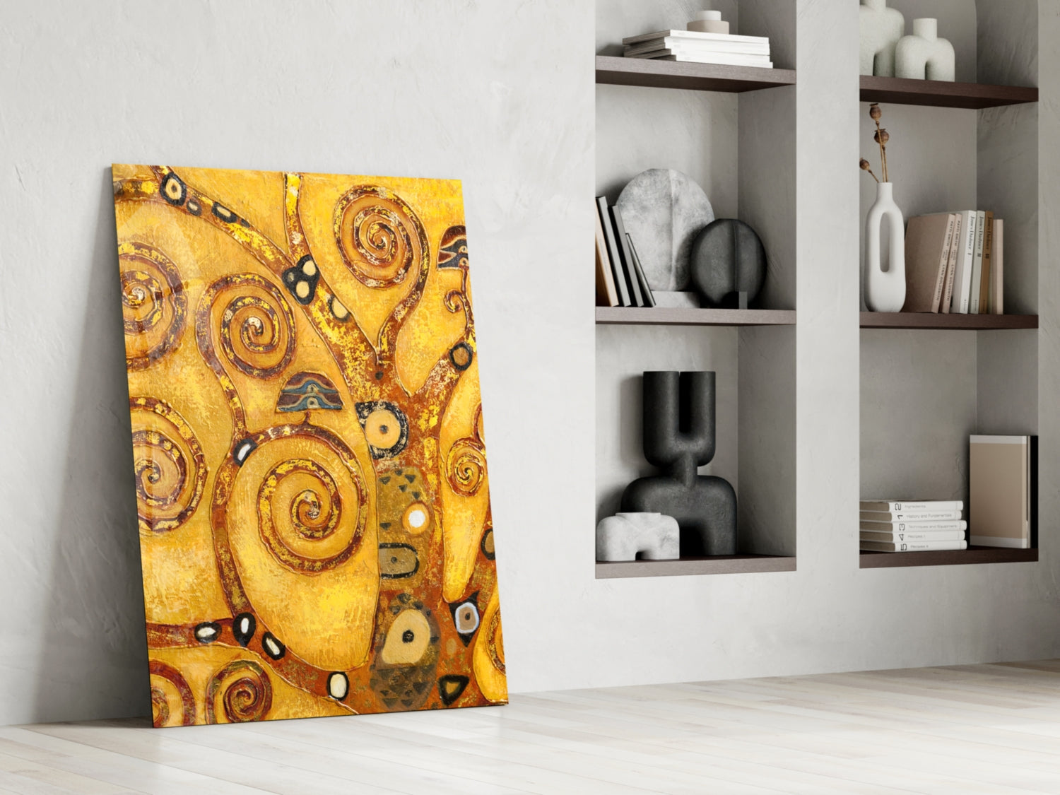Amber Swirl Mosaic Tree of Life Glass Wall Art