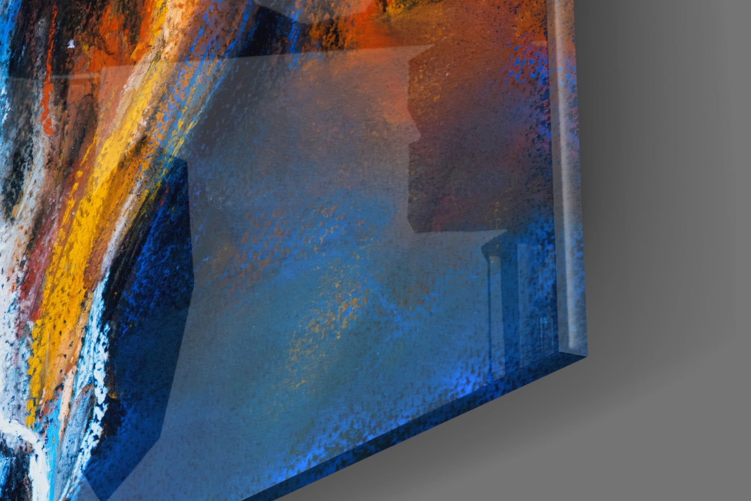 Two Nuzzling Horses on Blue Glass Wall Art
