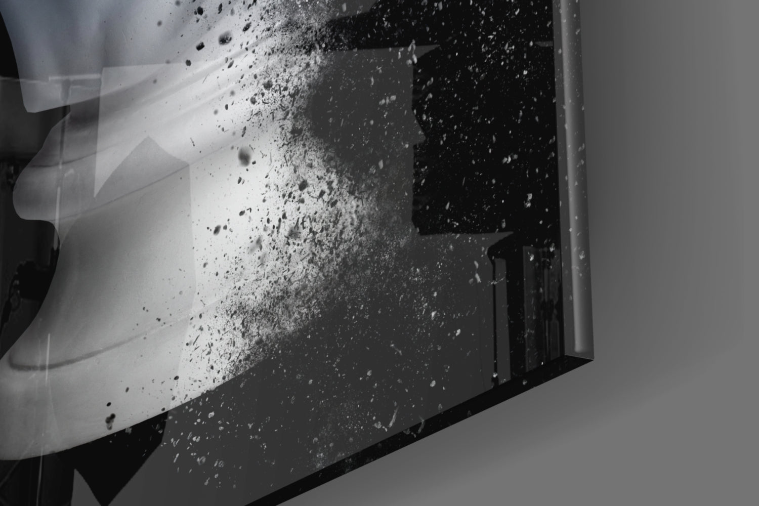 Blue Dispersion Apollo Head Glass Wall Art
