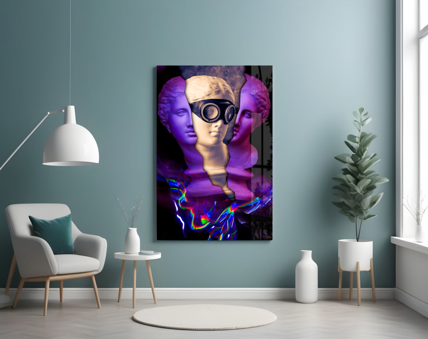 Modern Sculpture Glass Wall Art