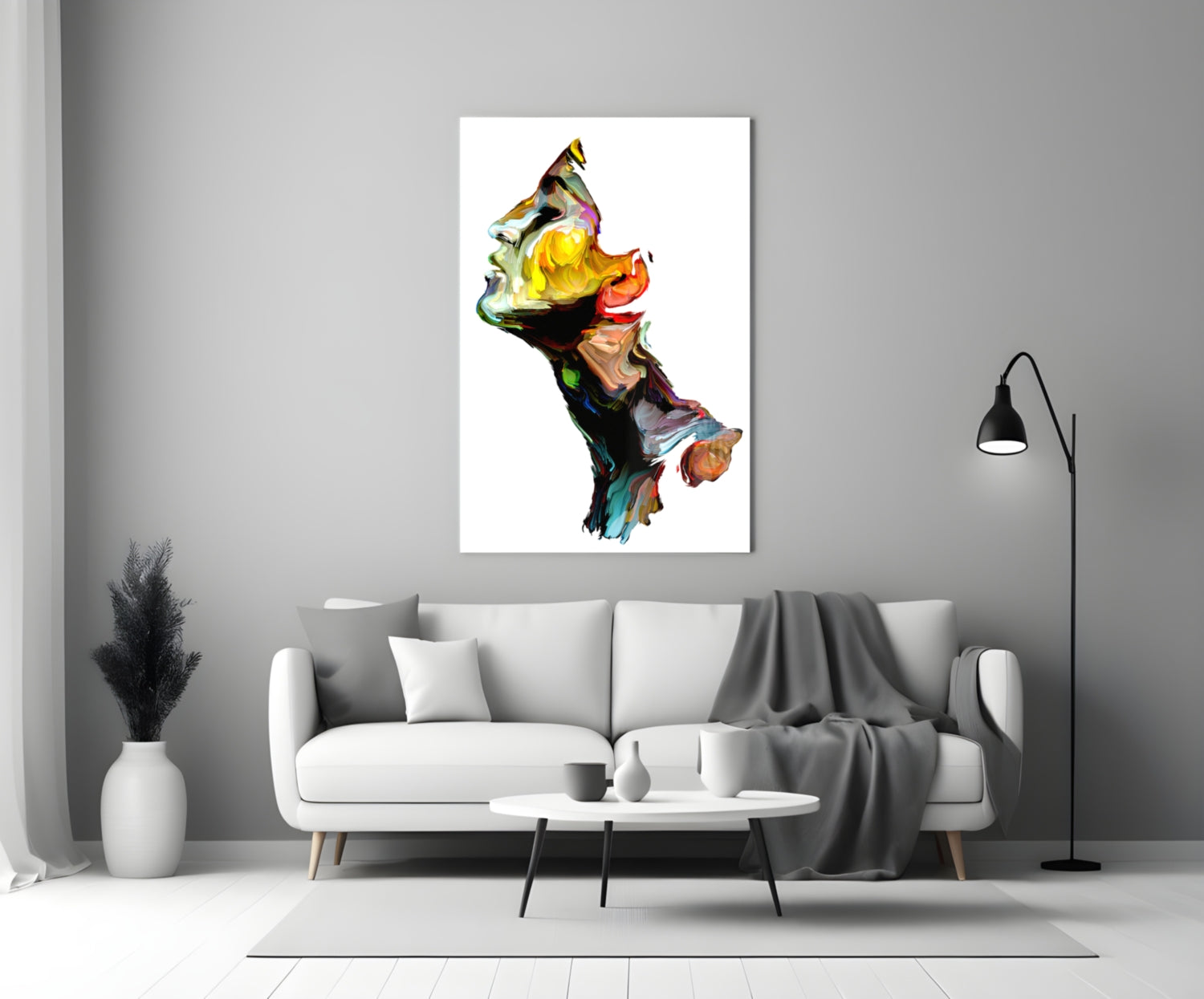 Bright Paint Profile On White Glass Wall Art