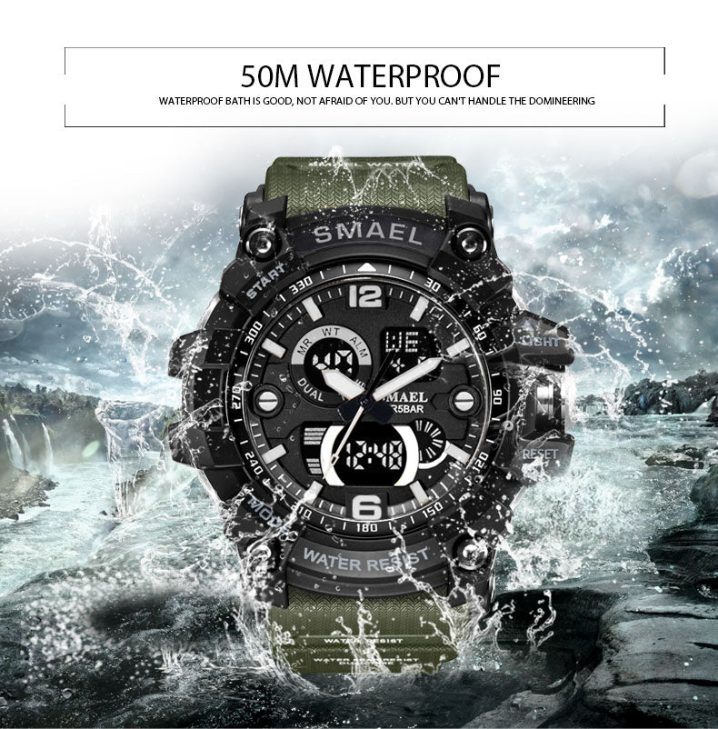 Military Watch 50m Waterproof Wristwatch LED Quartz Clock Male Digital Sports Watches Men&