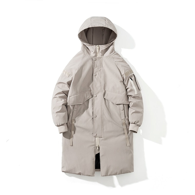2021 Winter Thick Jacket Solid Ladies Long Coats with Zippers Hooded Single Breasted Parkas