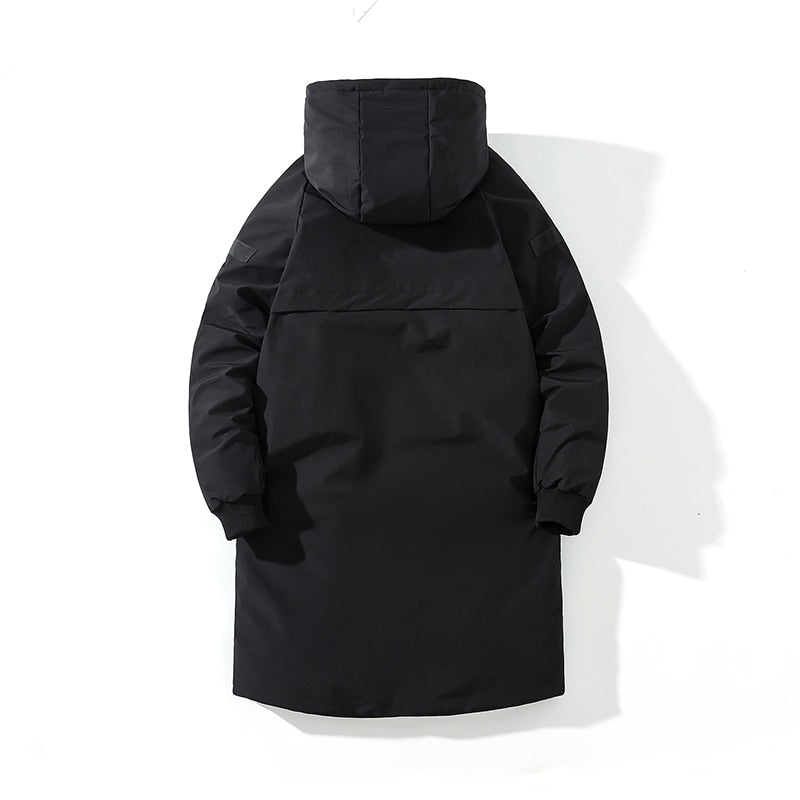2021 Winter Thick Jacket Solid Ladies Long Coats with Zippers Hooded Single Breasted Parkas