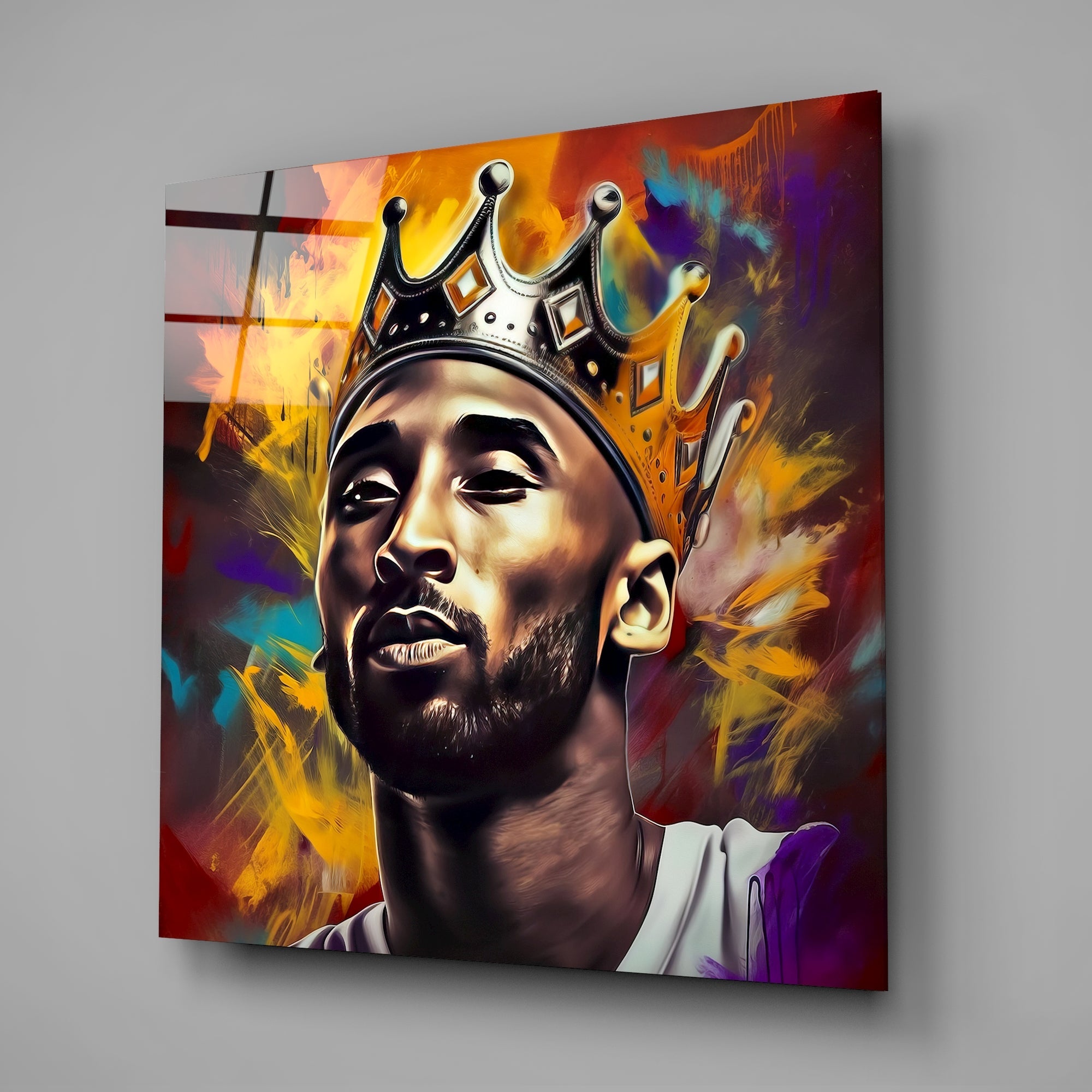Basketball Court Legend Glass Wall Art || Designers Collection