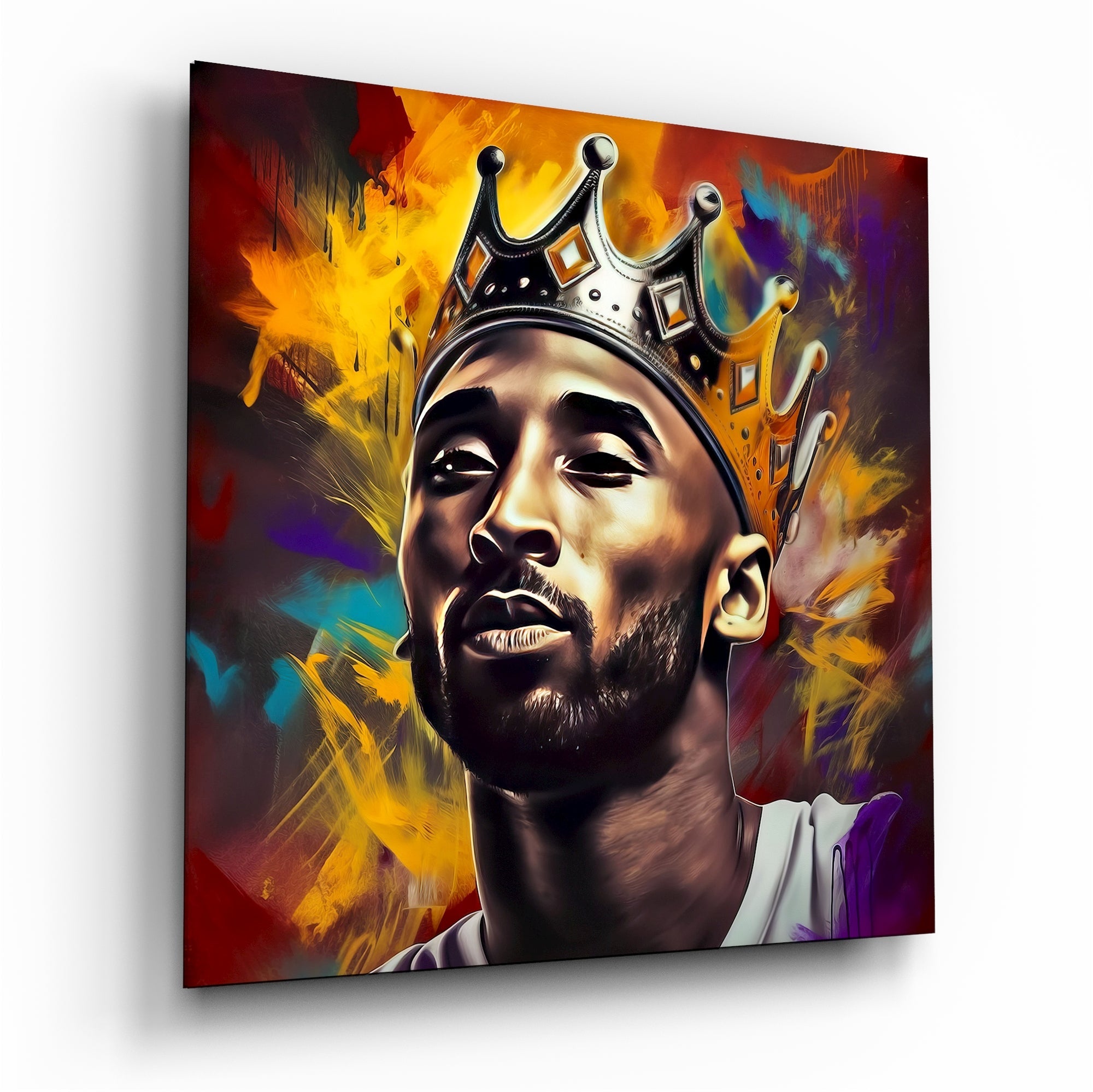 Basketball Court Legend Glass Wall Art || Designers Collection