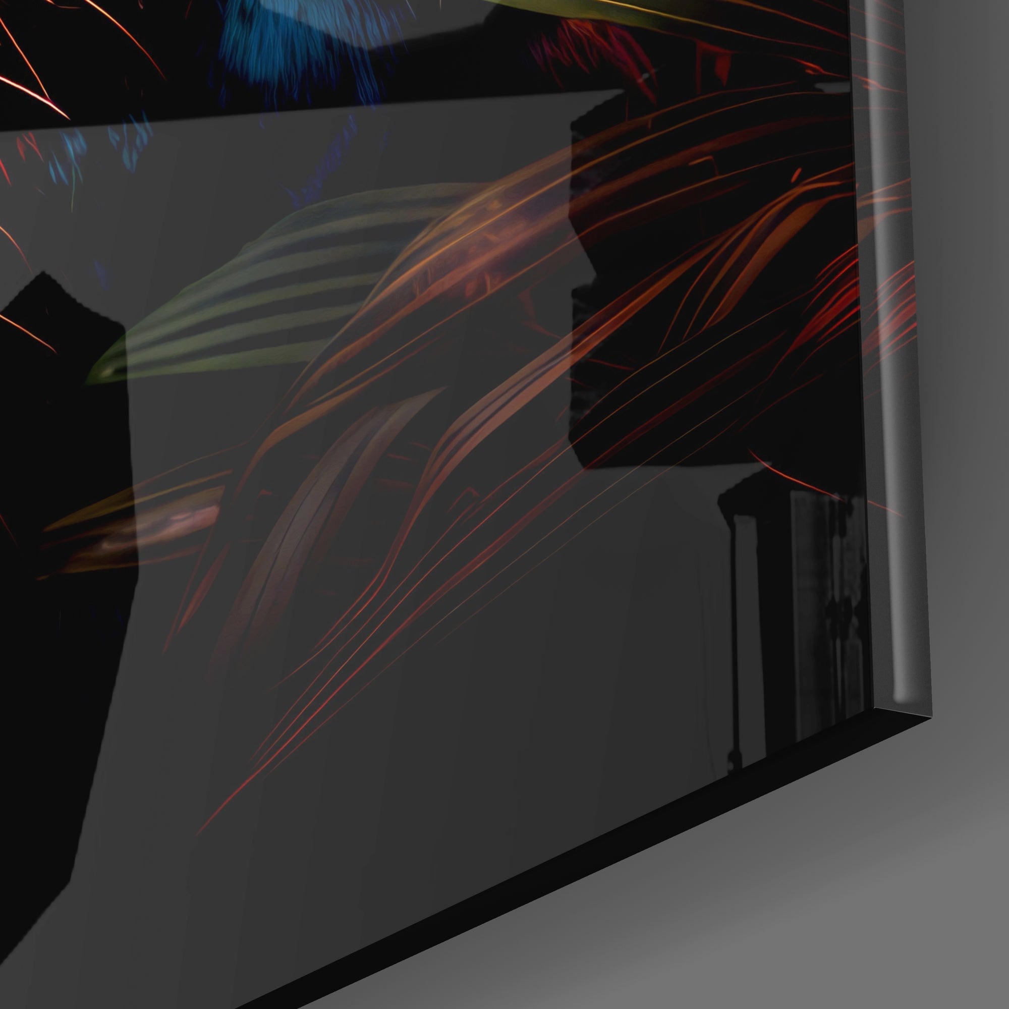 Blue Eyed Panther in Jungle Glass Wall Art