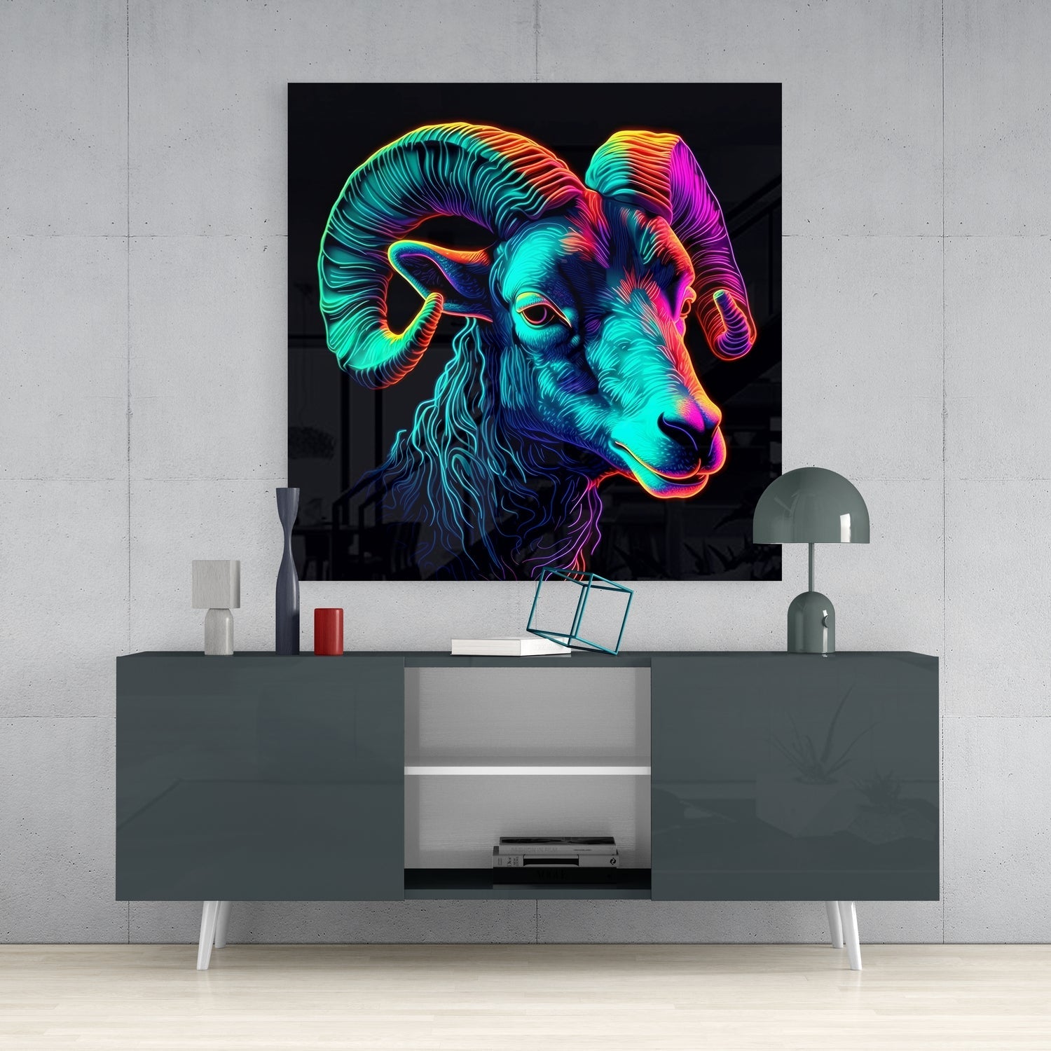Ram Glass Wall Art