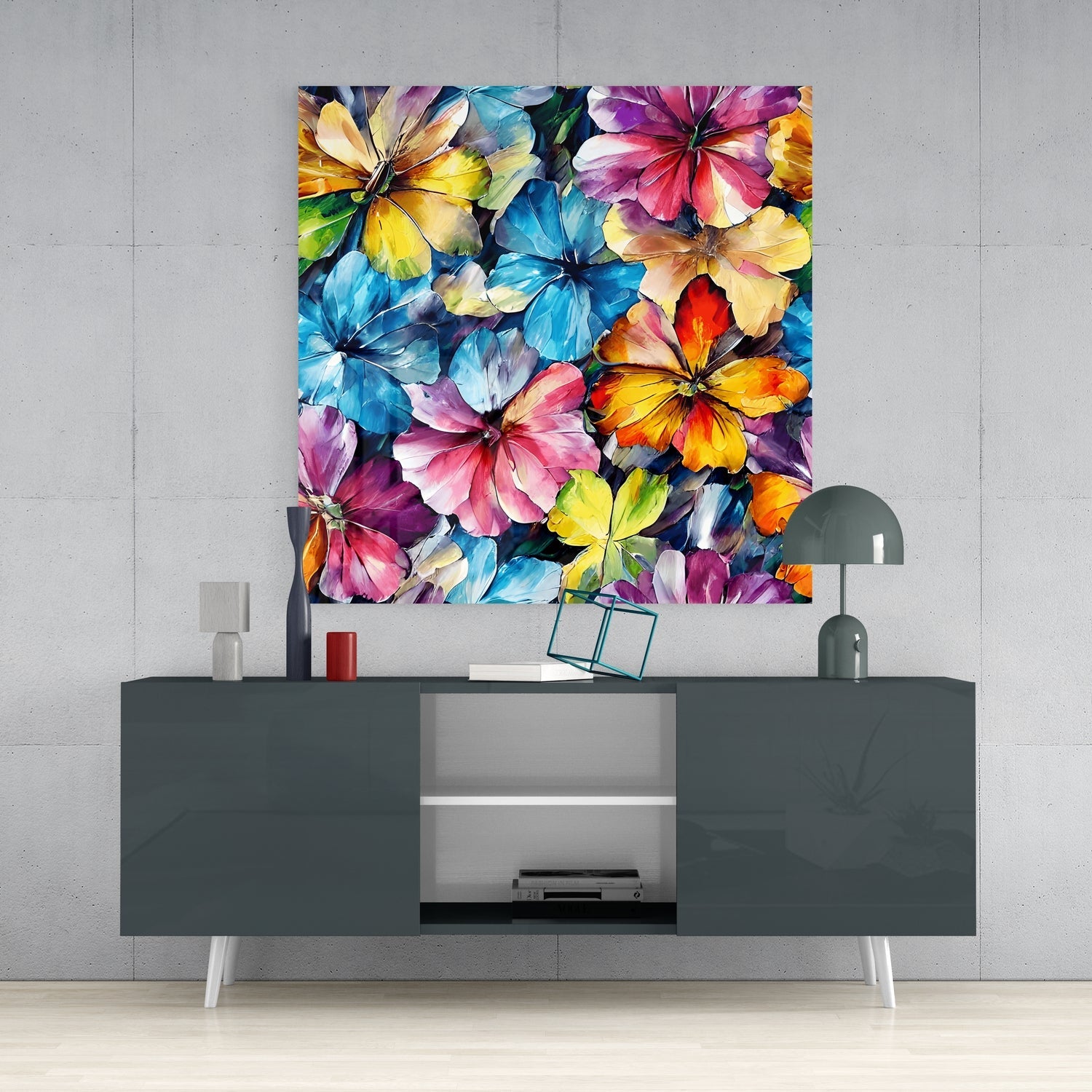 Flowers Glass Wall Art|| Designer&