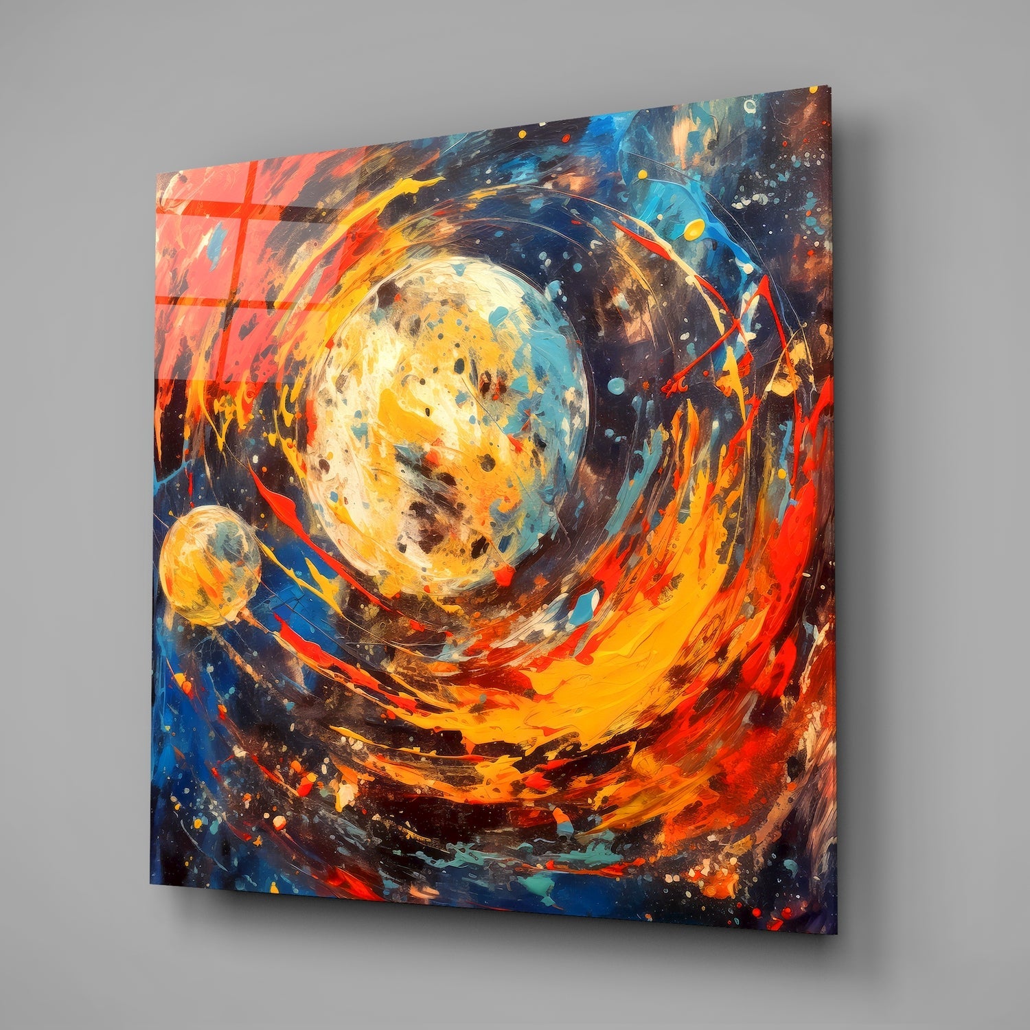 Space Splash Glass Wall Art|| Designer&