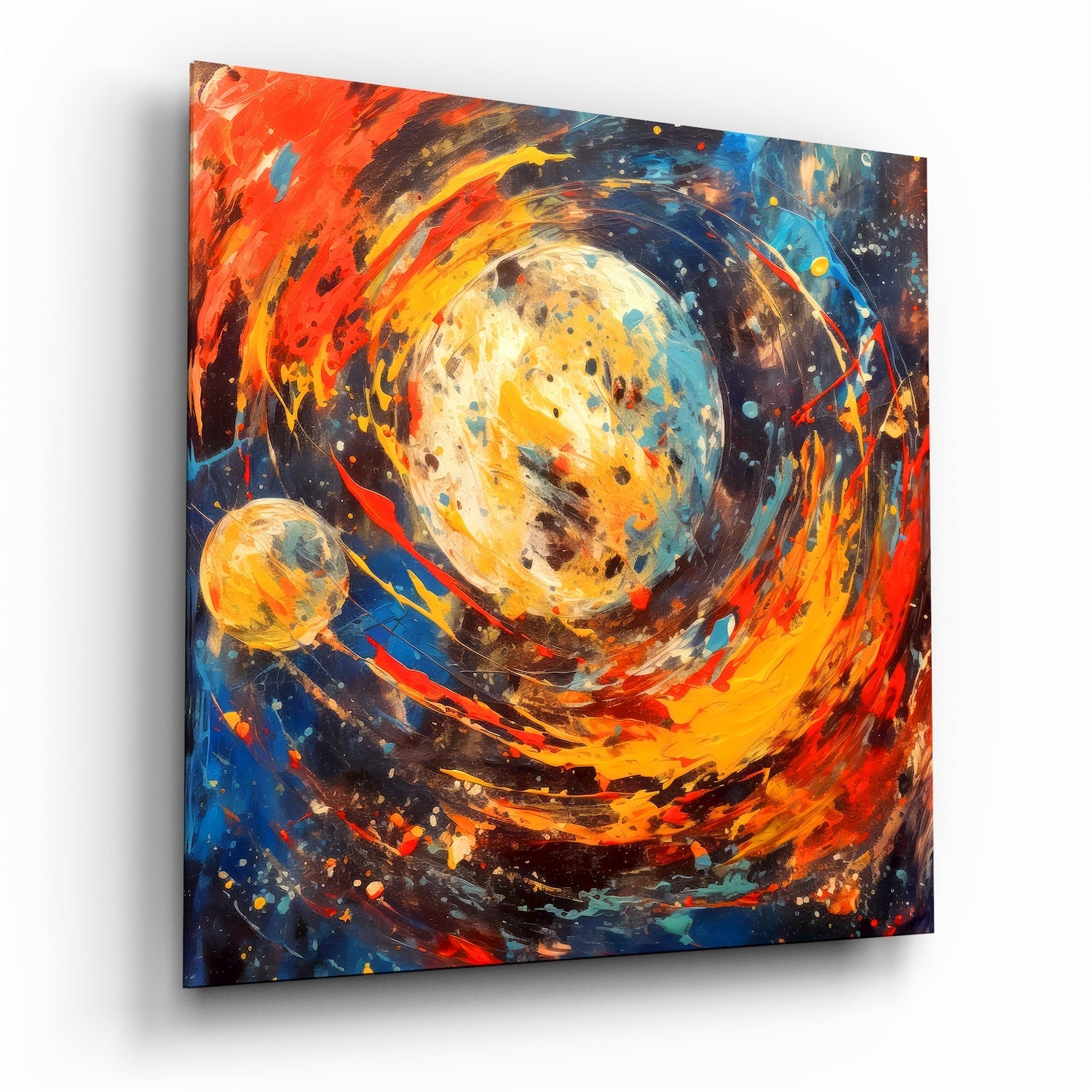 Space Splash Glass Wall Art|| Designer&