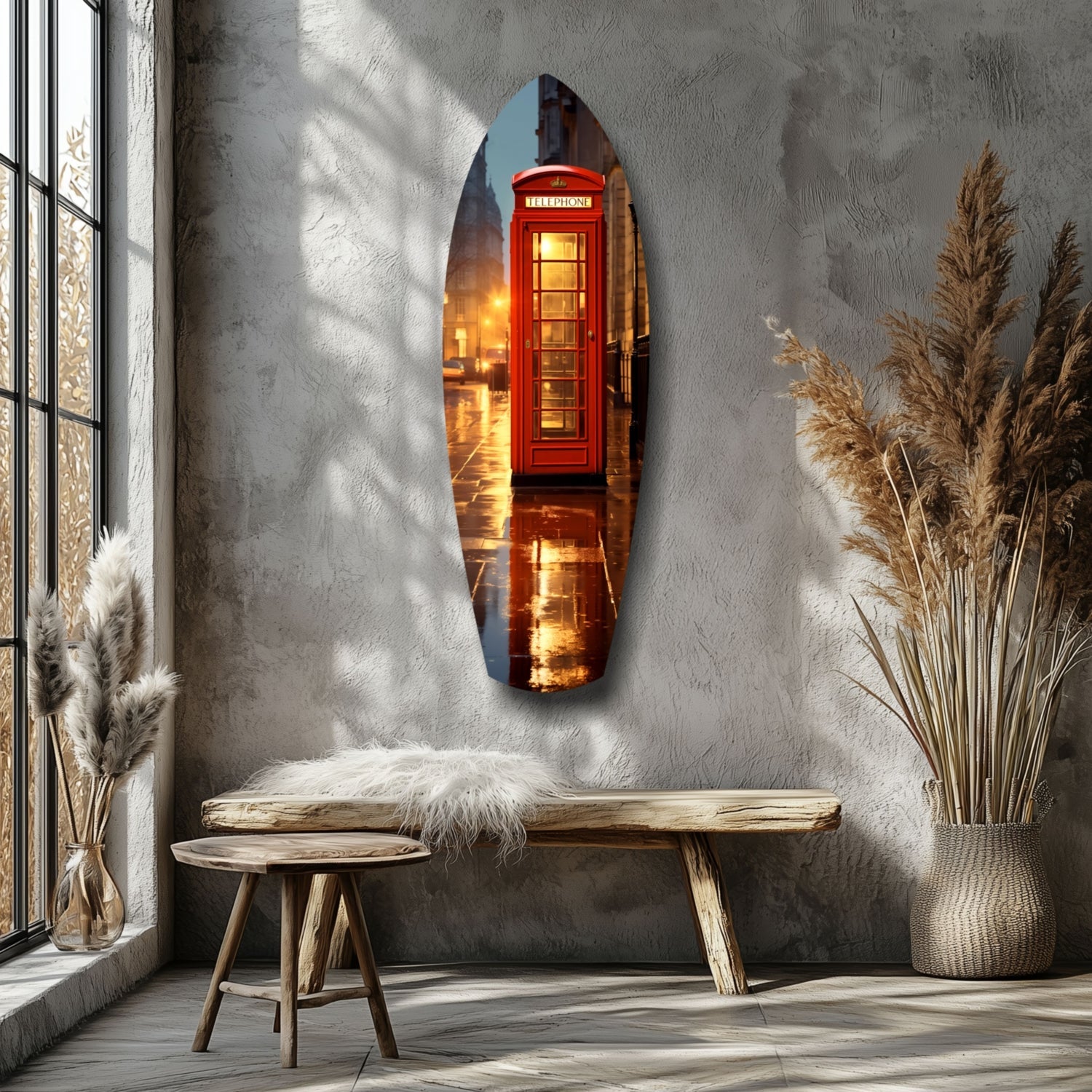 London Phone Booth Glass Wall Art