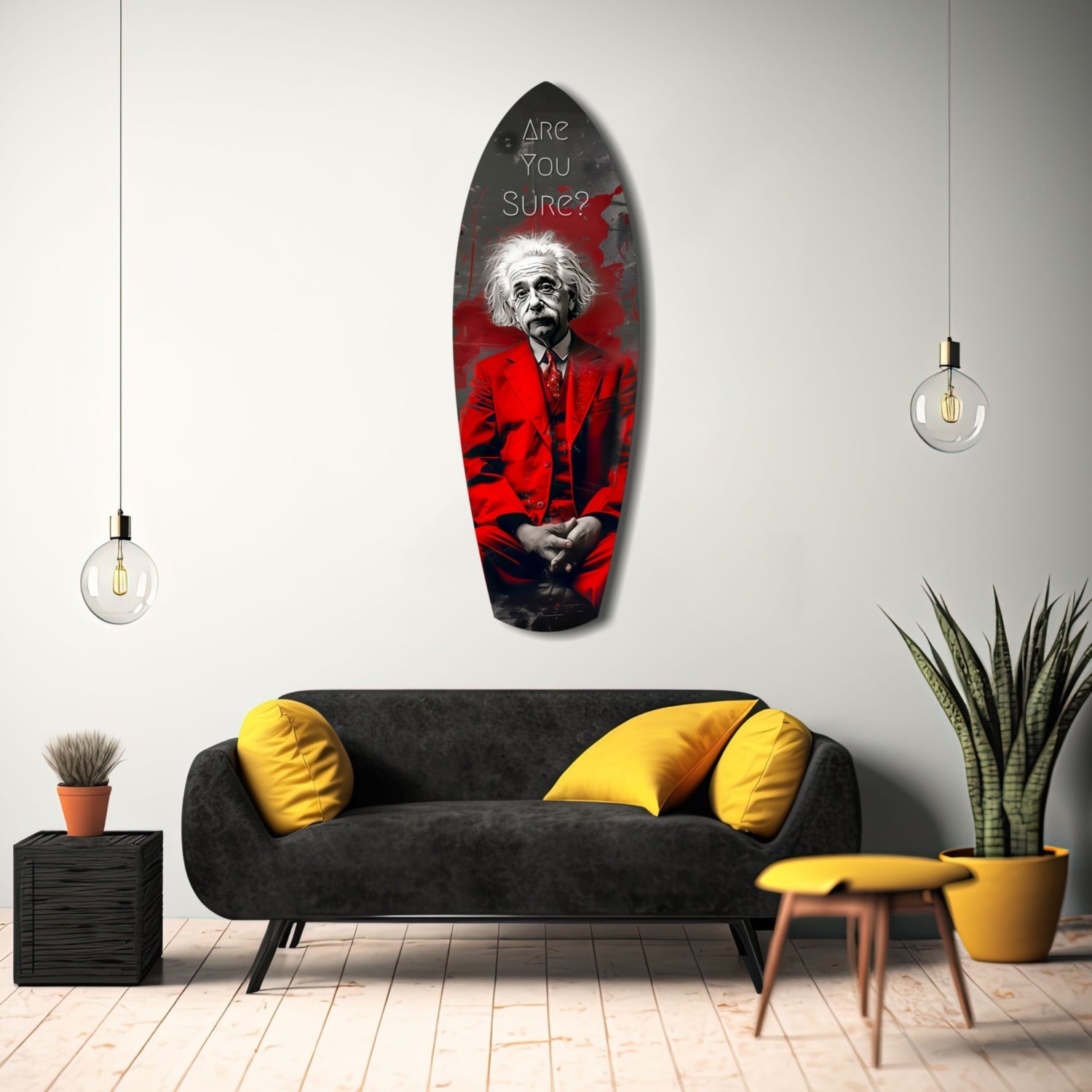 Red Suit Genius Are You Sure Surfboard Glass Wall Art