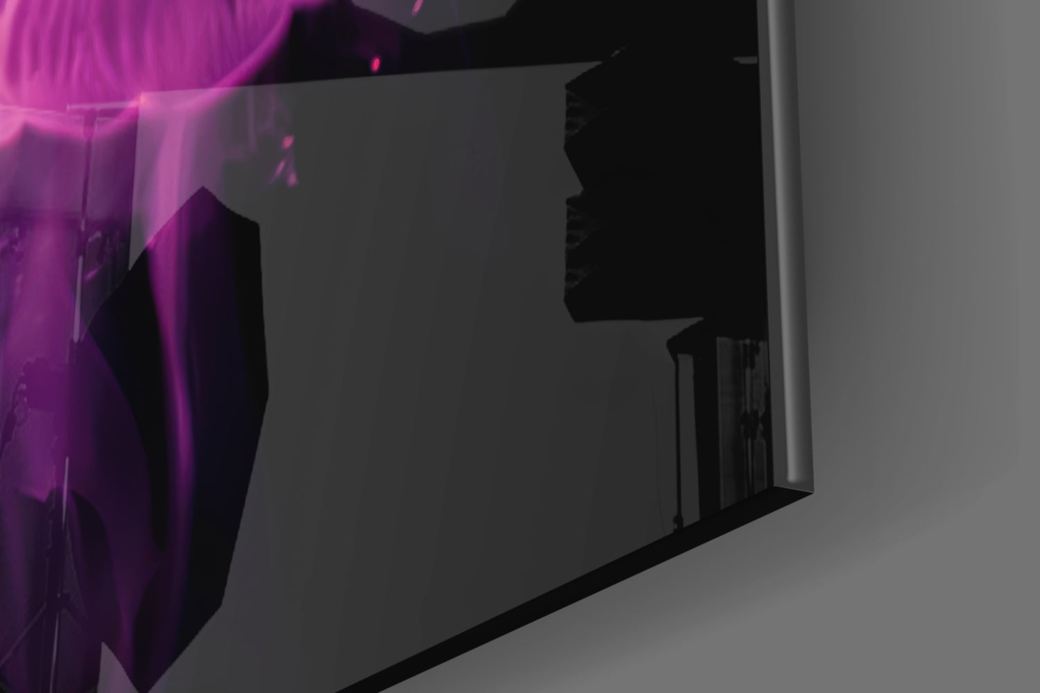 Pink Glowing Jellyfish Cluster Glass Wall Art