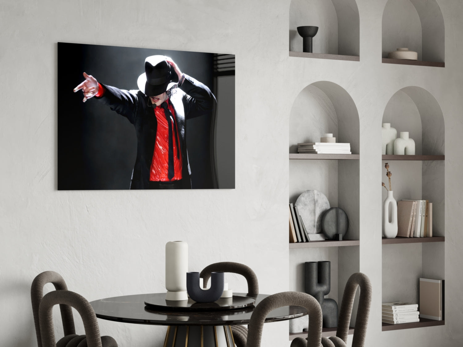 Sequined Glove Dancer Glass Wall Art