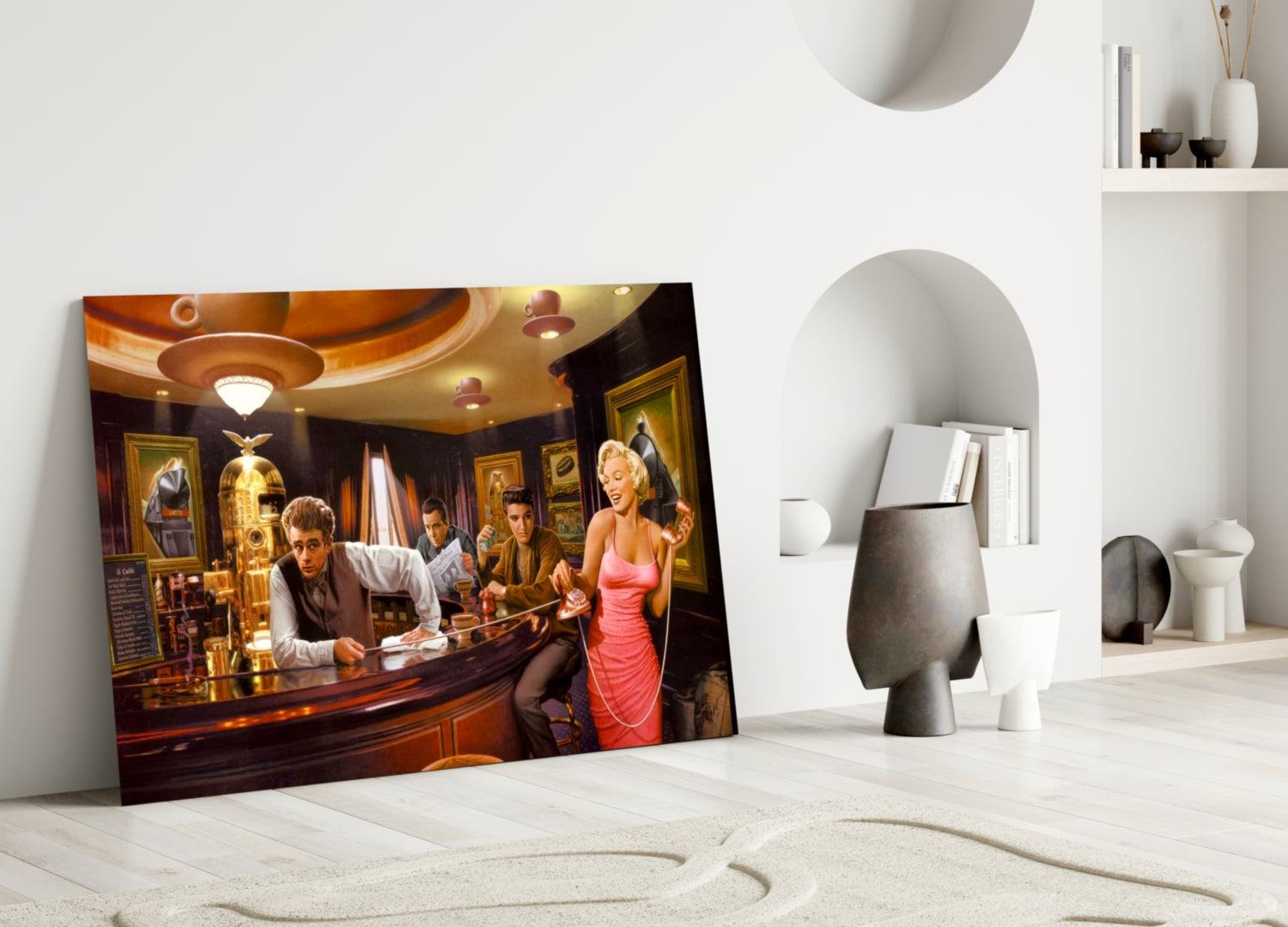 Pink Icons of Old Hollywood Glass Wall Art