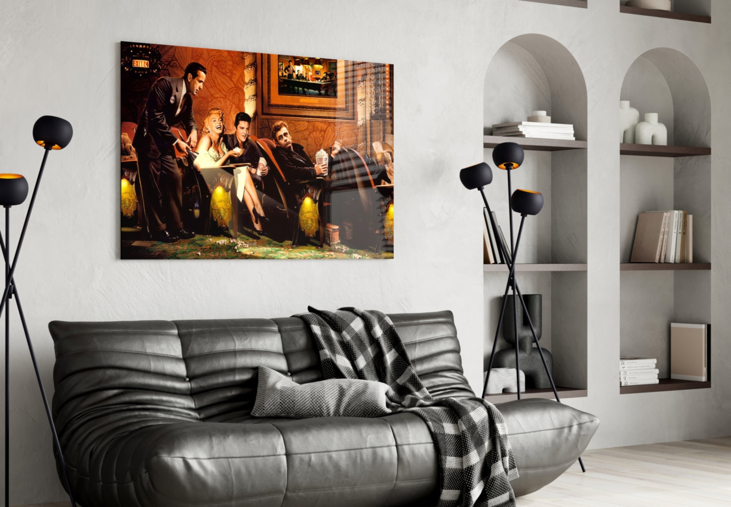 Retro Icons at the Cinema Glass Wall Art