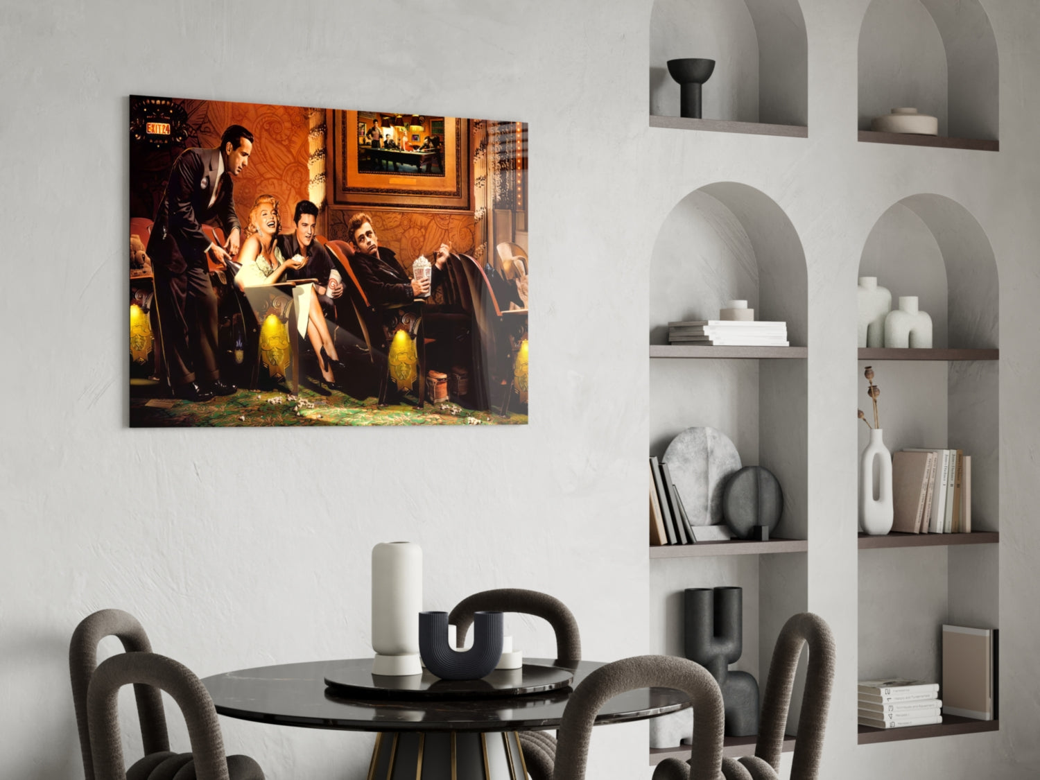 Retro Icons at the Cinema Glass Wall Art