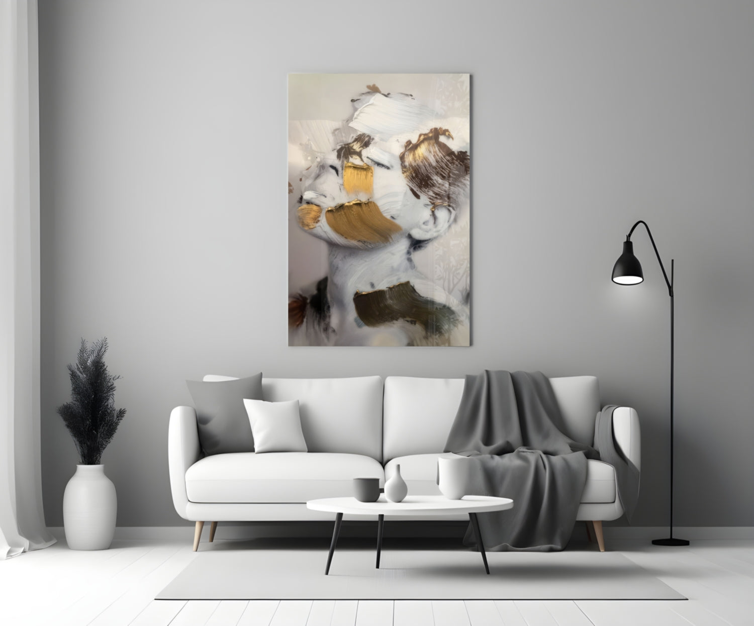 Brushed Face Glass Wall Art