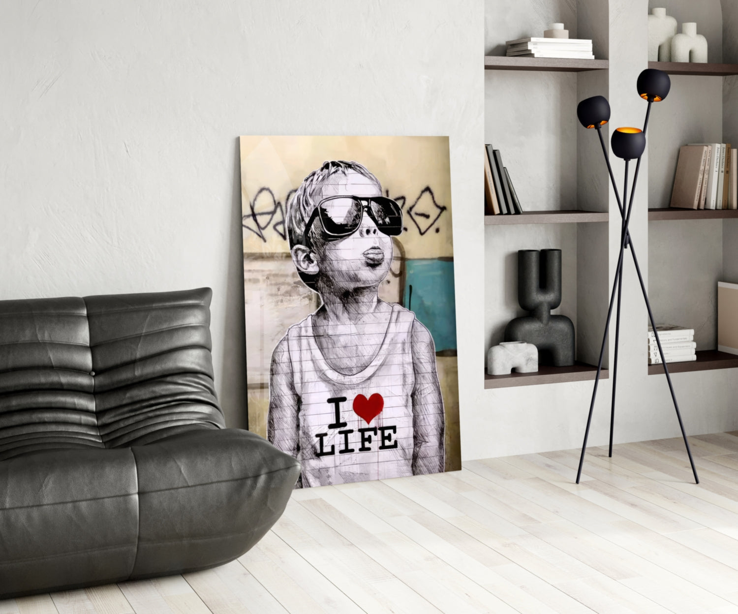 I Love Life Glass Wall Art