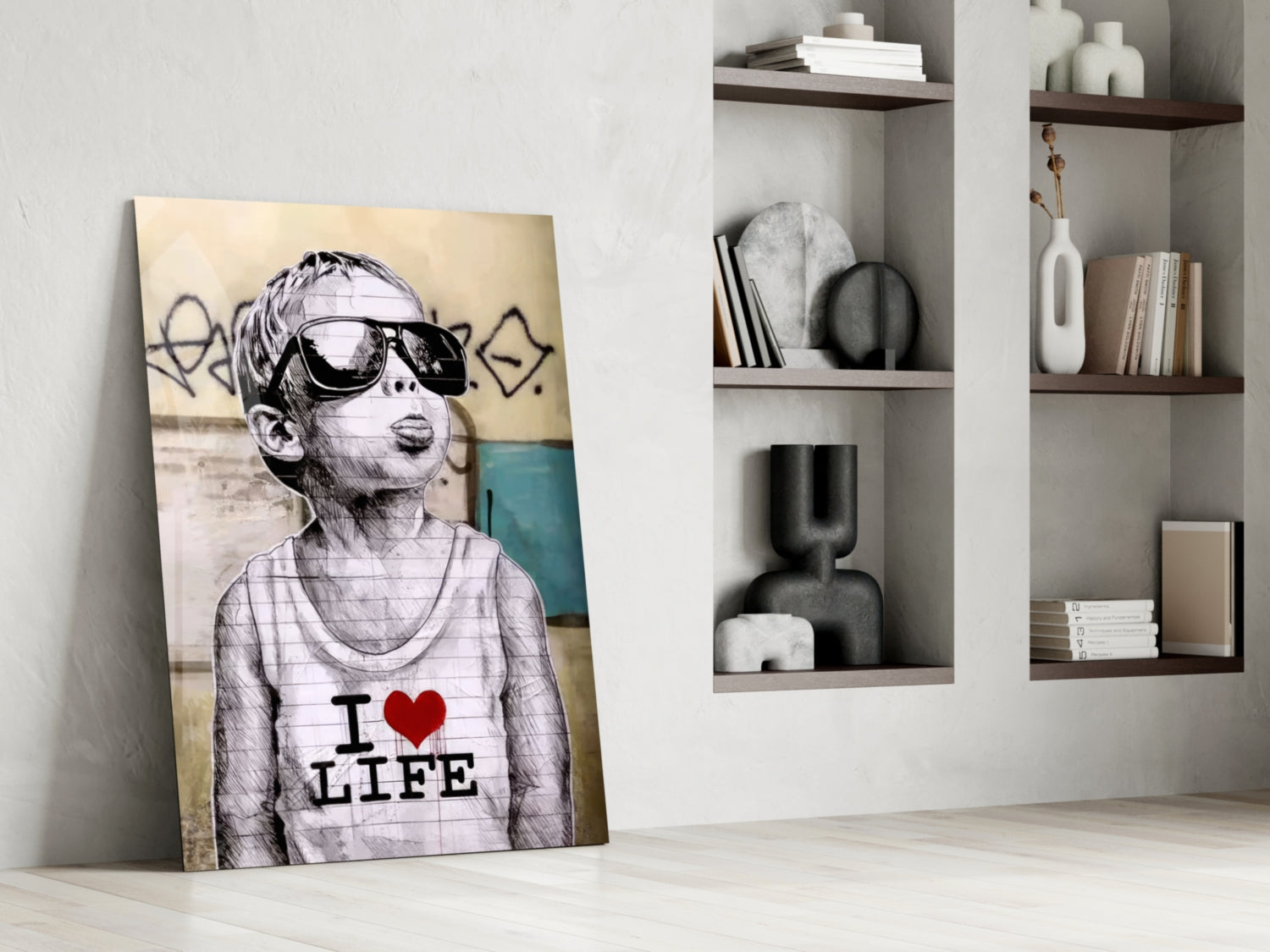 I Love Life Glass Wall Art