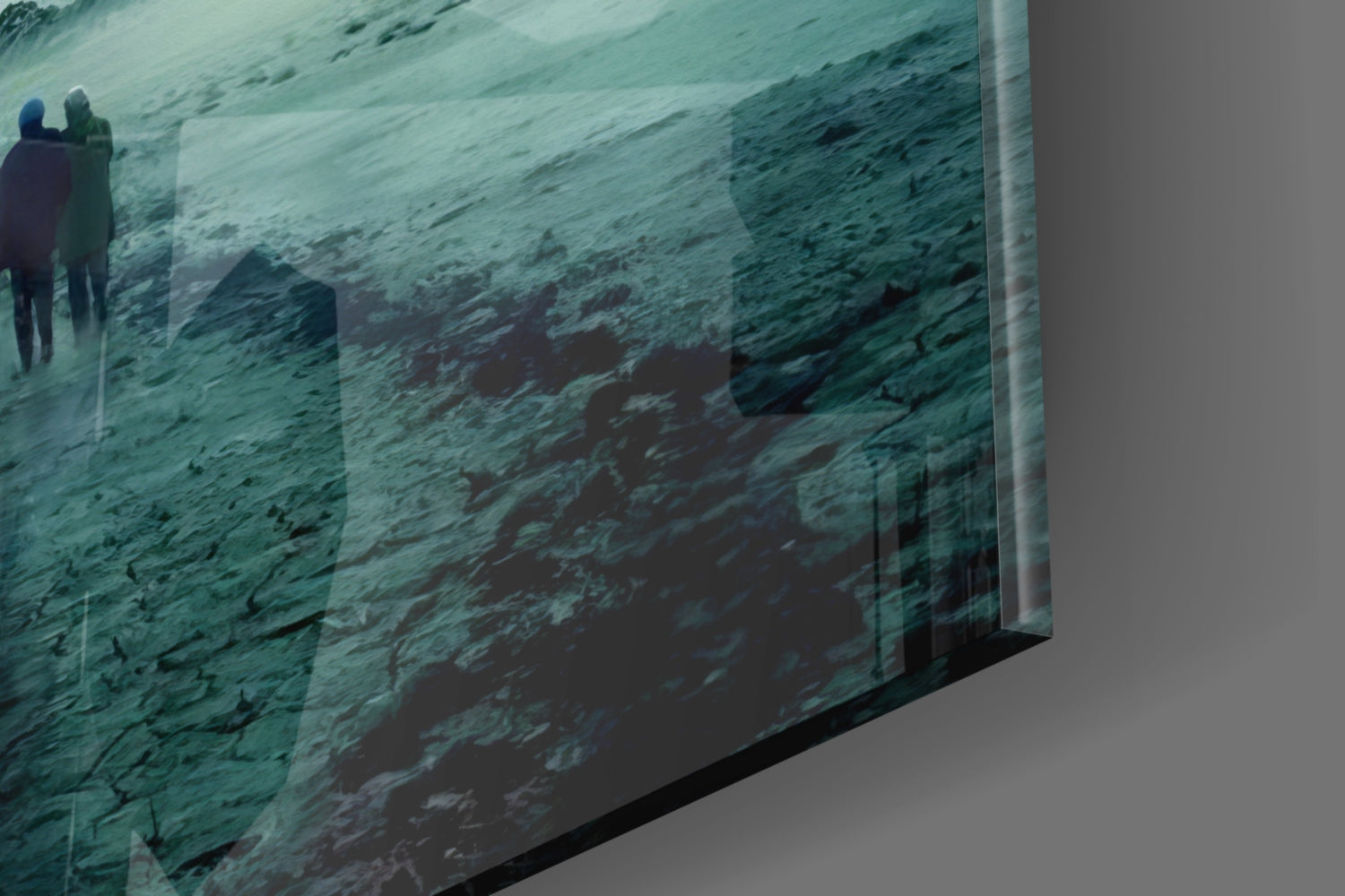 Stormy Desert Silhouette Cross Glass Wall Art