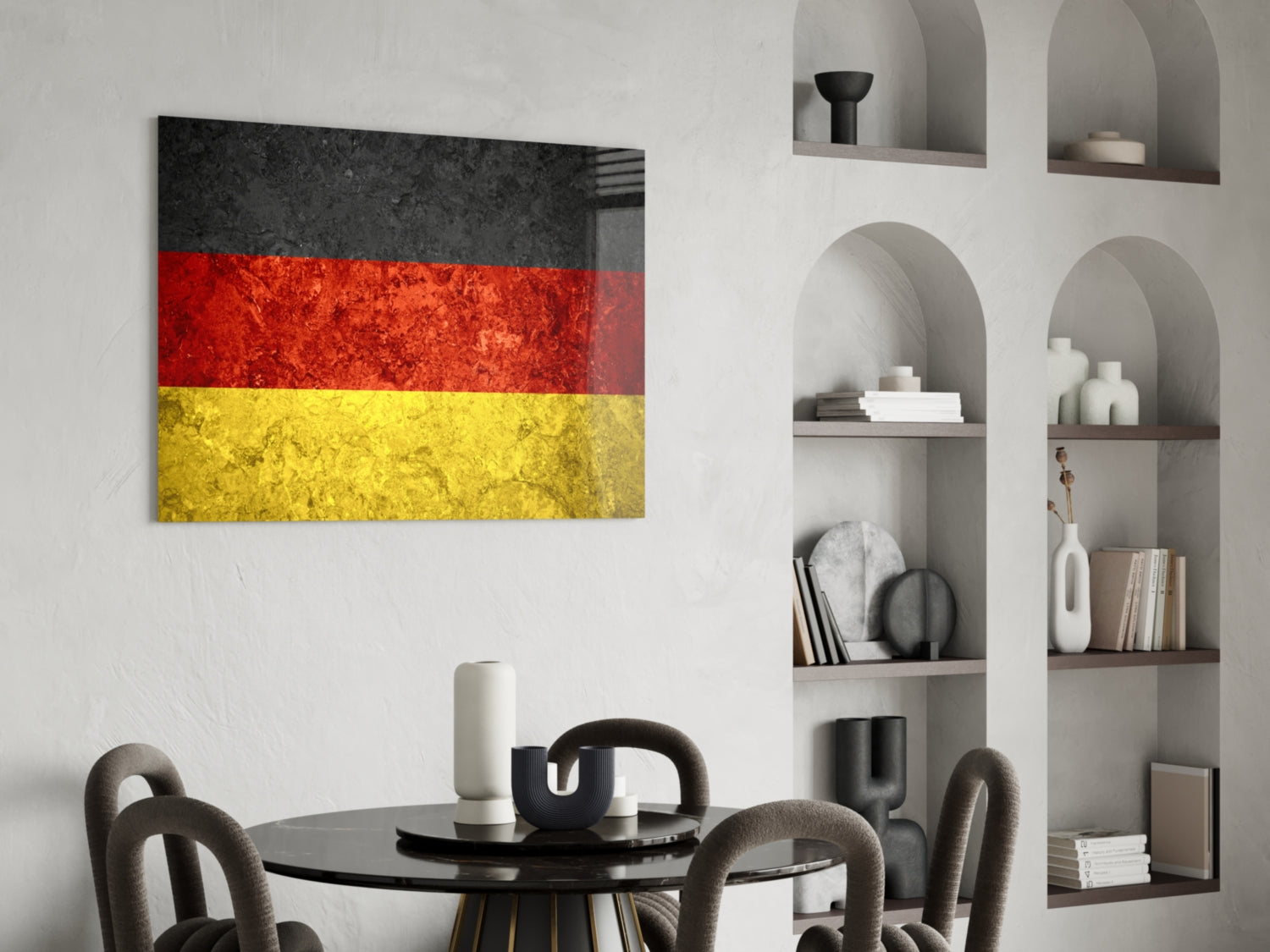 German Flag Stone Texture Glass Wall Art