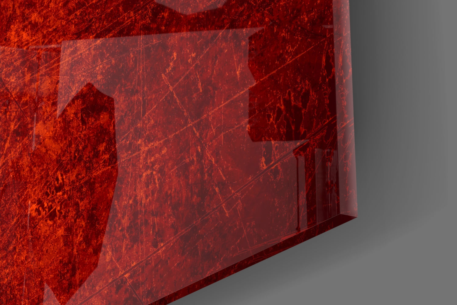 Deep Burgundy Weathered Denmark Cross Flag Glass Wall Art