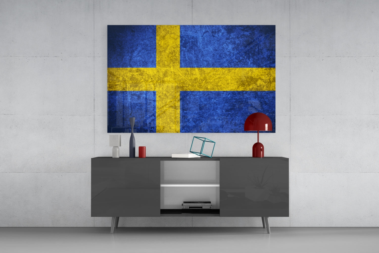 Flag of Sweden Glass Wall Art