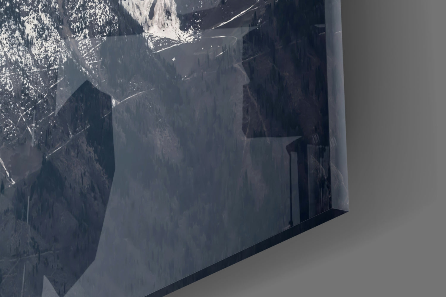 Snowy Mountains Glass Wall Art