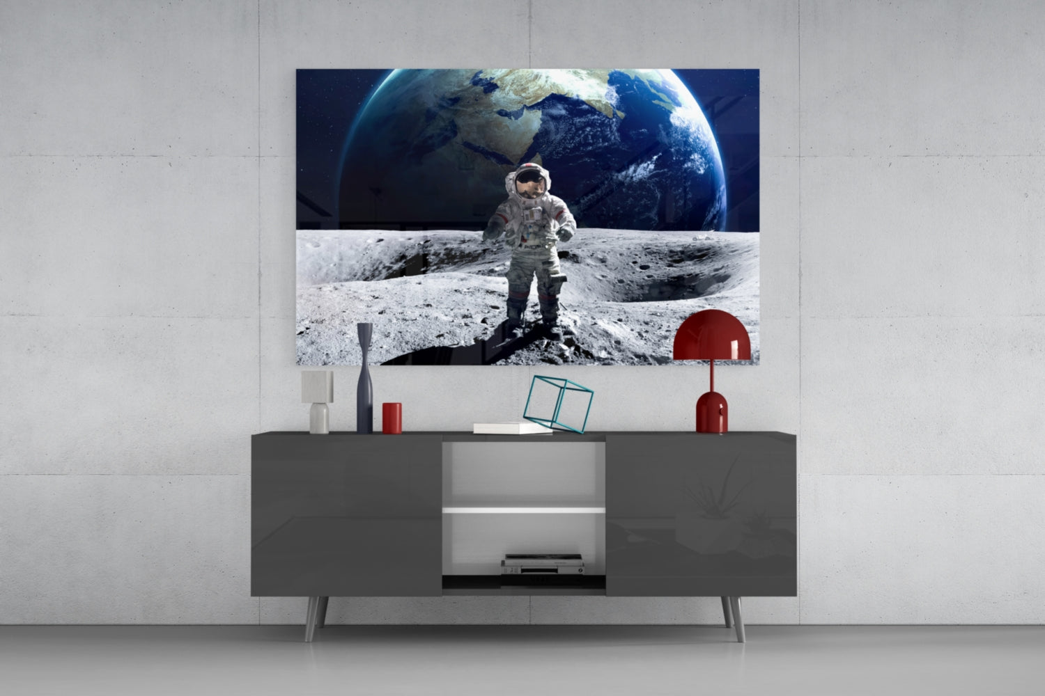 Space Walk Glass Wall Art