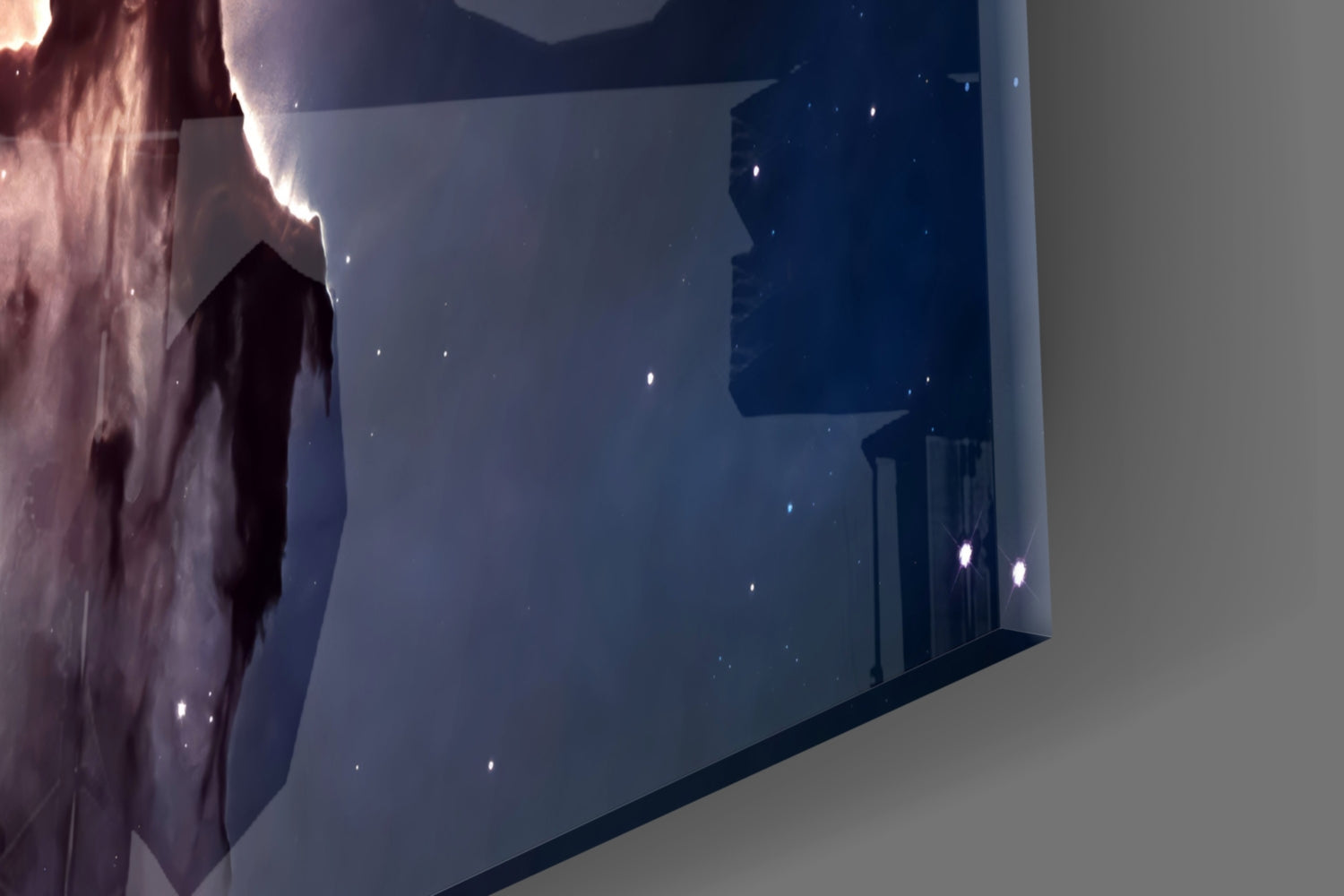 Space Clouds Glass Wall Art