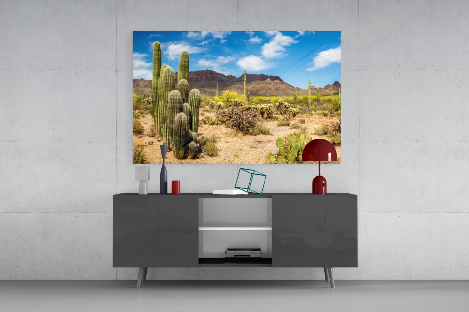 Cactuses Glass Wall Art