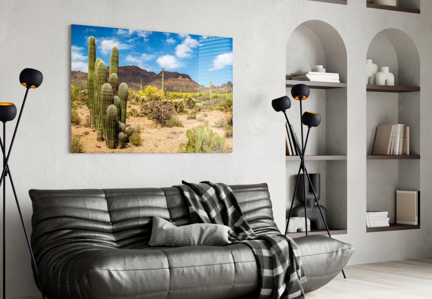 Cactuses Glass Wall Art