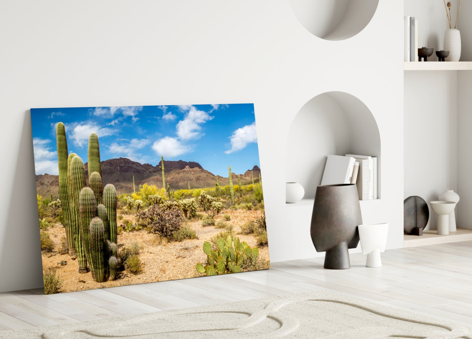 Cactuses Glass Wall Art