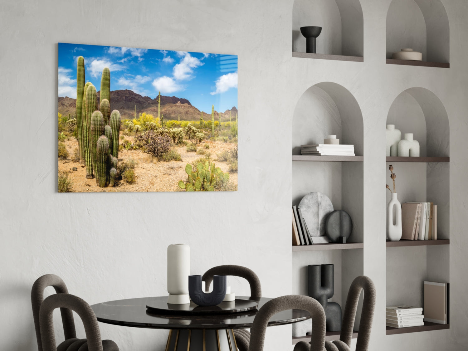 Cactuses Glass Wall Art