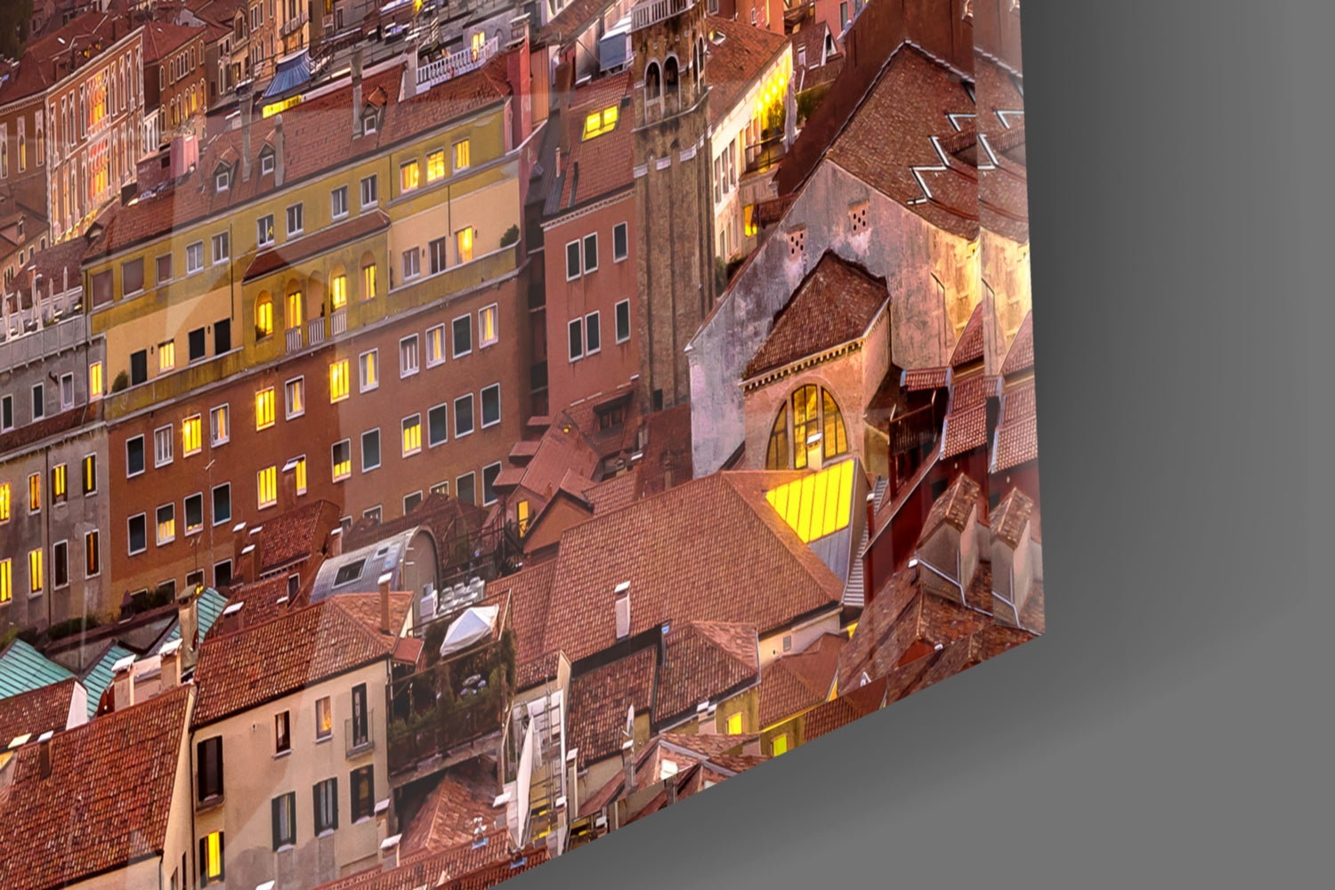 Sunset in Venice Glass Wall Art