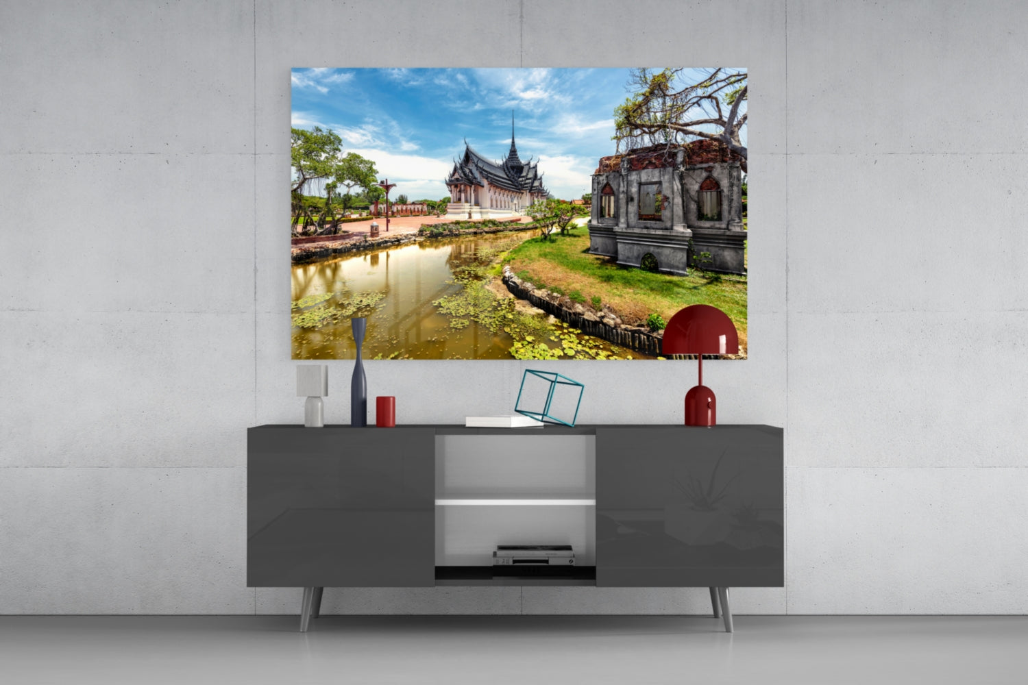 Small Village Glass Wall Art