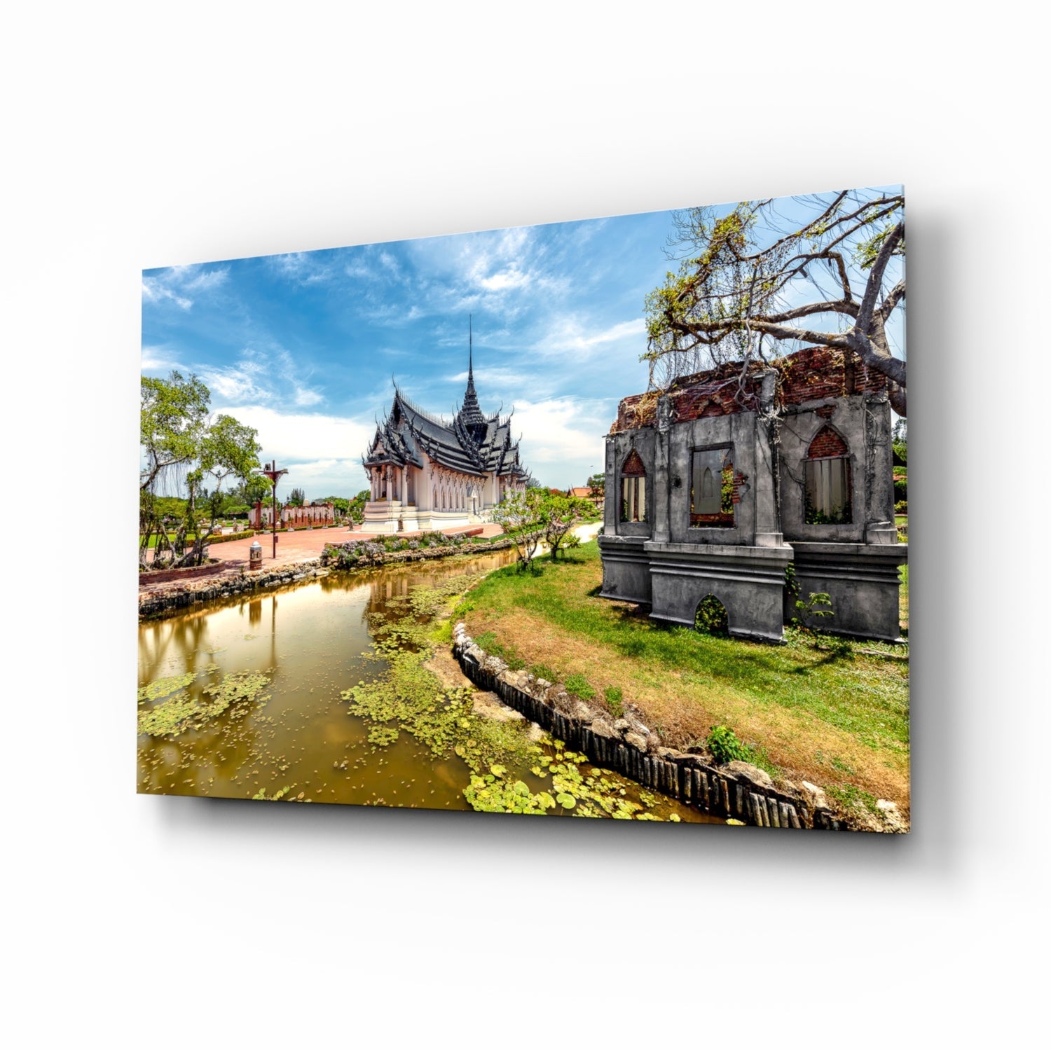 Small Village Glass Wall Art
