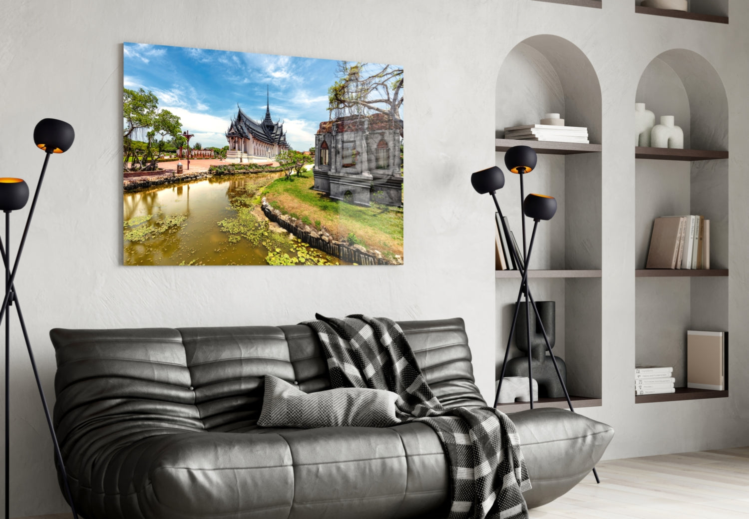 Small Village Glass Wall Art