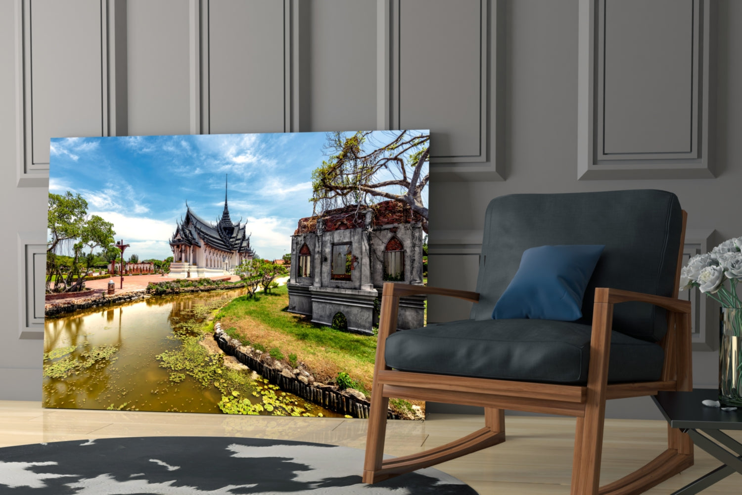 Small Village Glass Wall Art