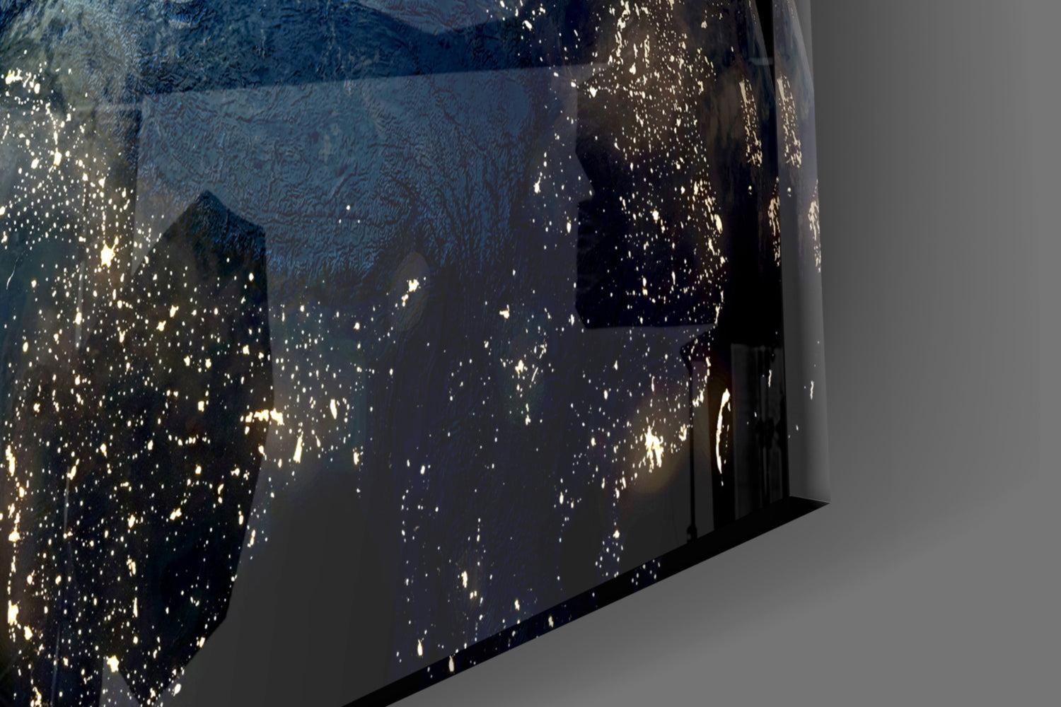 Earth City Lights Night Glass Wall Art